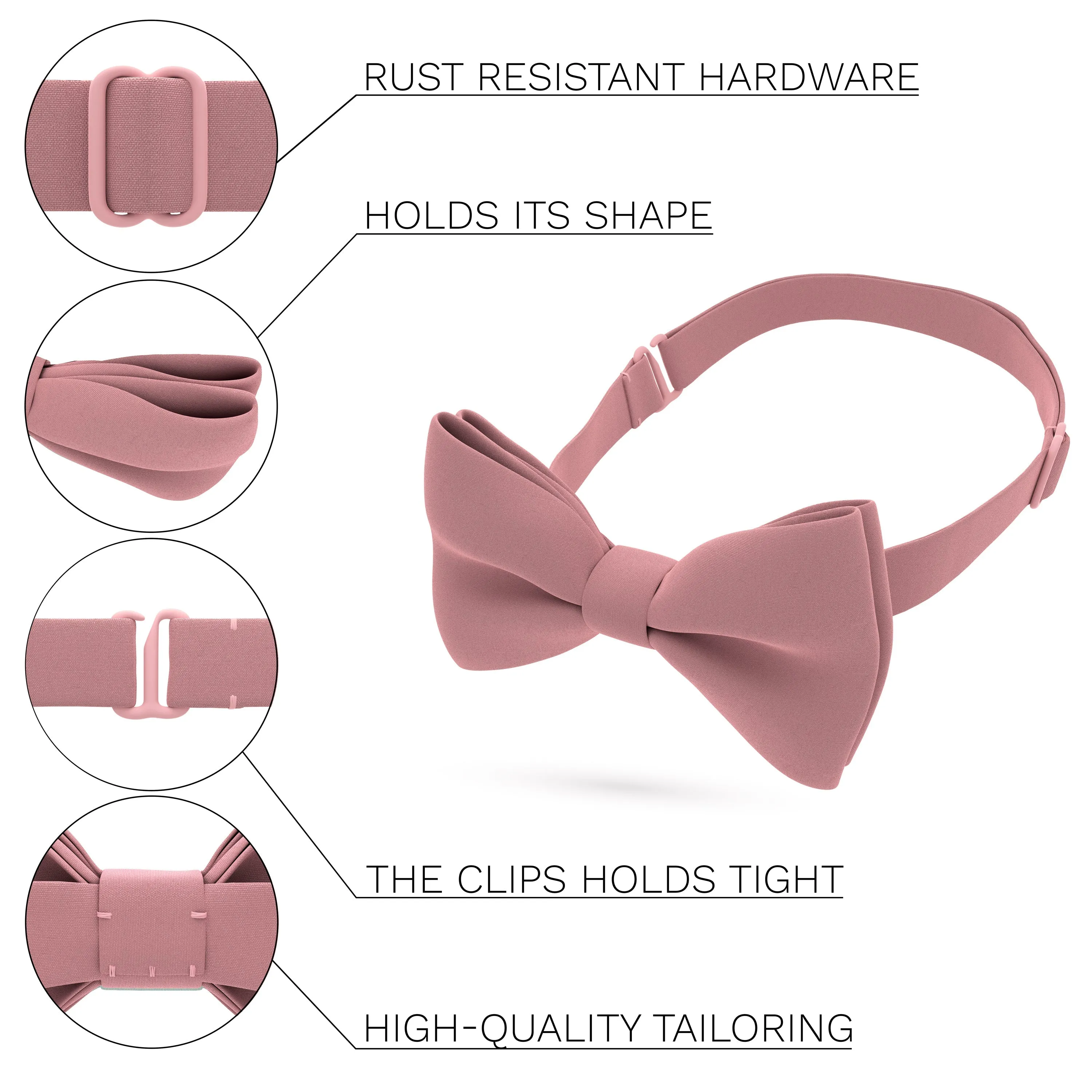 Crape Desert Rose Bow Tie