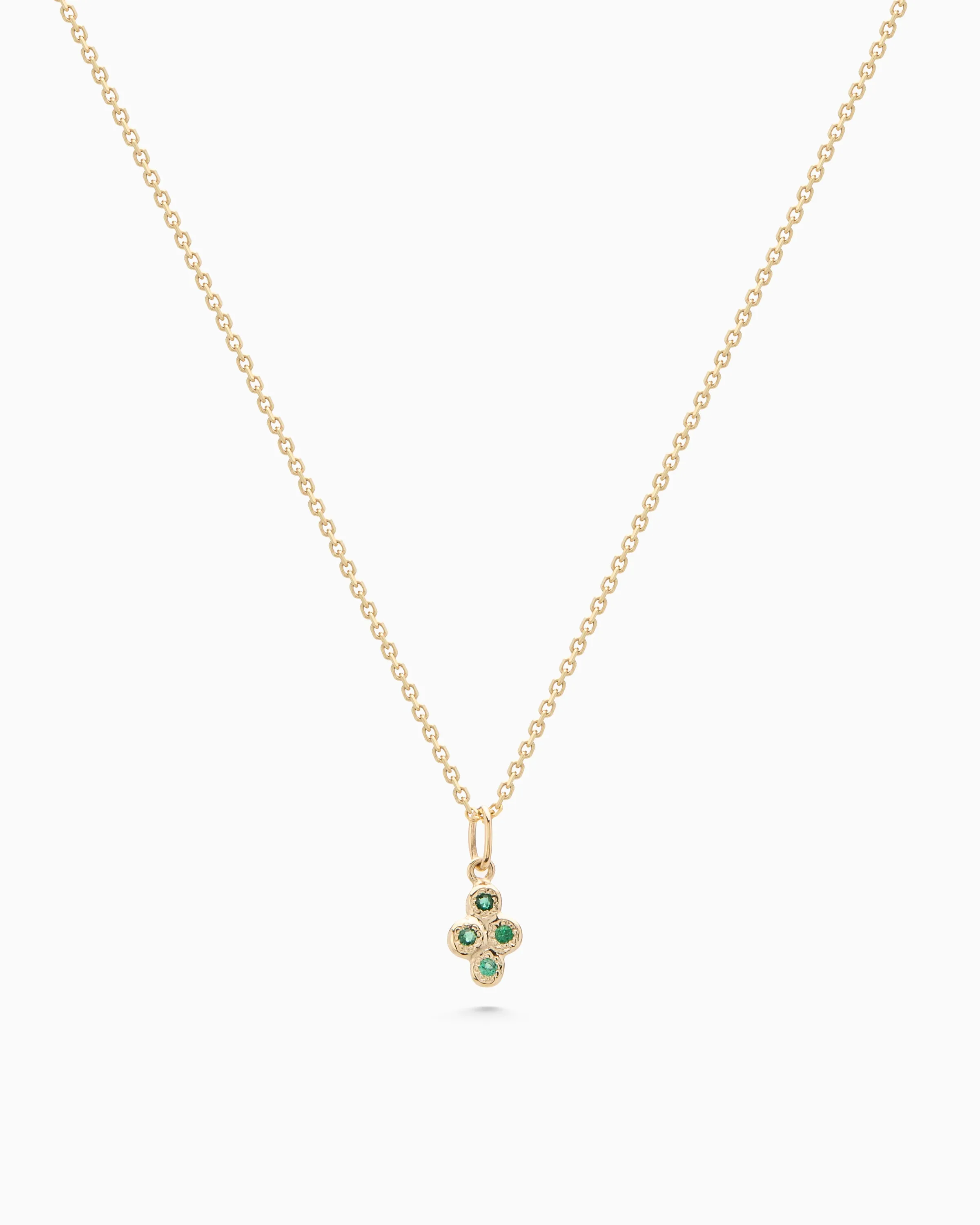 Cross Stone Pendant | Yellow Gold