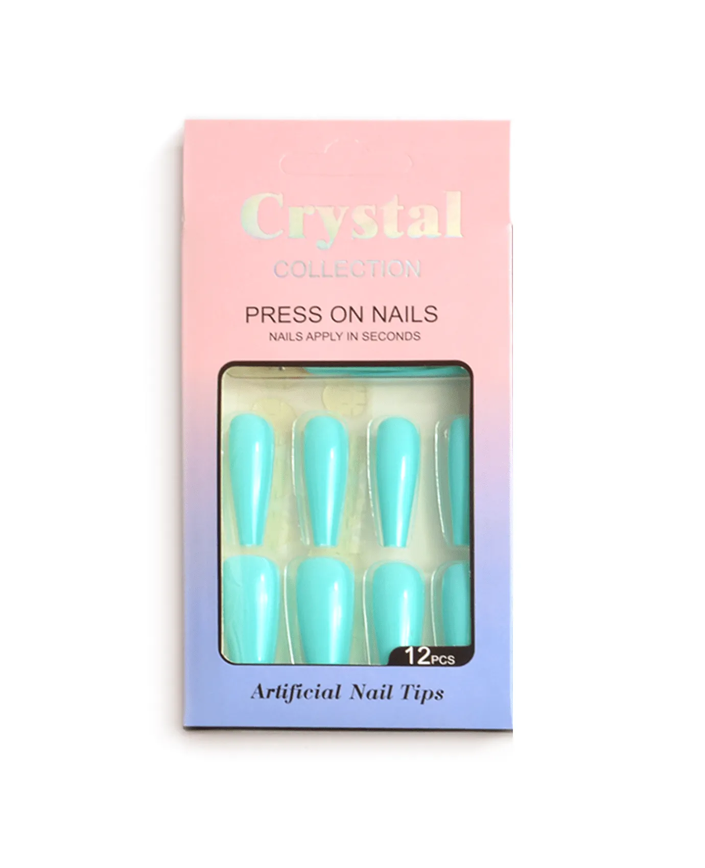 Crystal Solid Color Coffin Nails