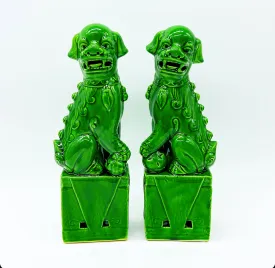 Deep Grass Green Foo Dogs - Pair