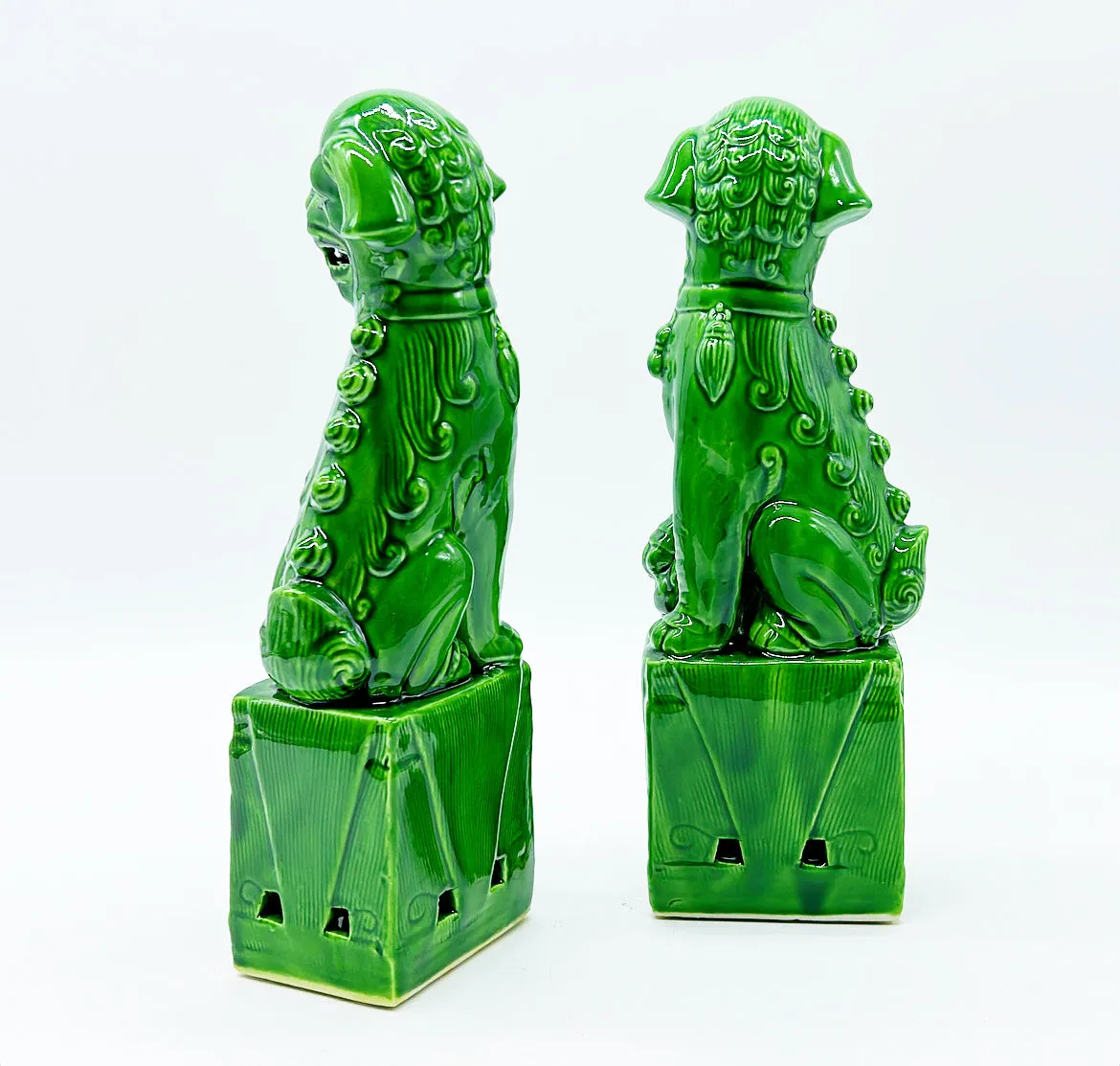 Deep Grass Green Foo Dogs - Pair