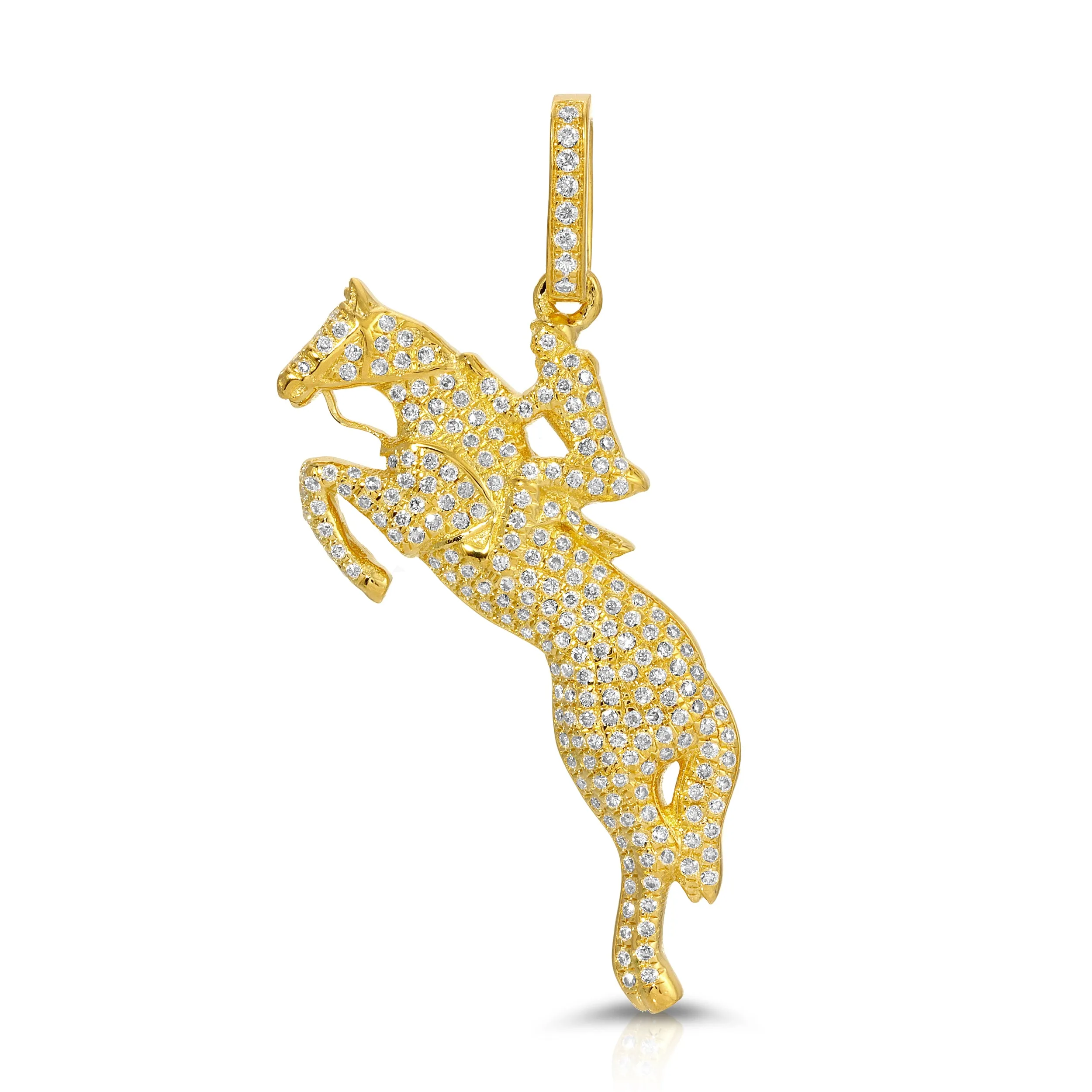 Diamond Horse Jockey Pendant