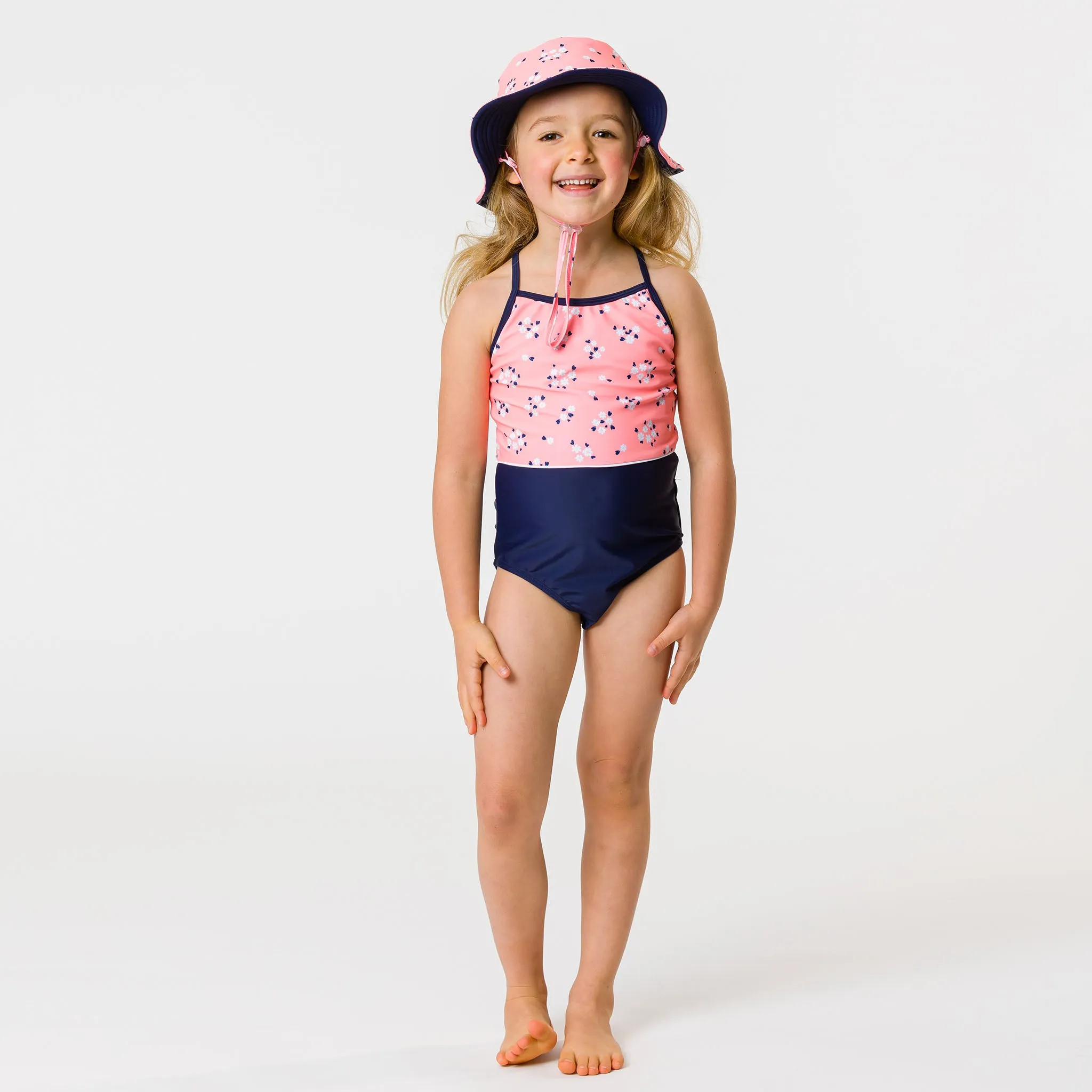 Ditsy Coral Classic Crossback Swimsuit