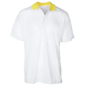 Dri-FIT Golf Shirts - Men's Bold White, Contrast Yellow Collared - Standard Fit  6501