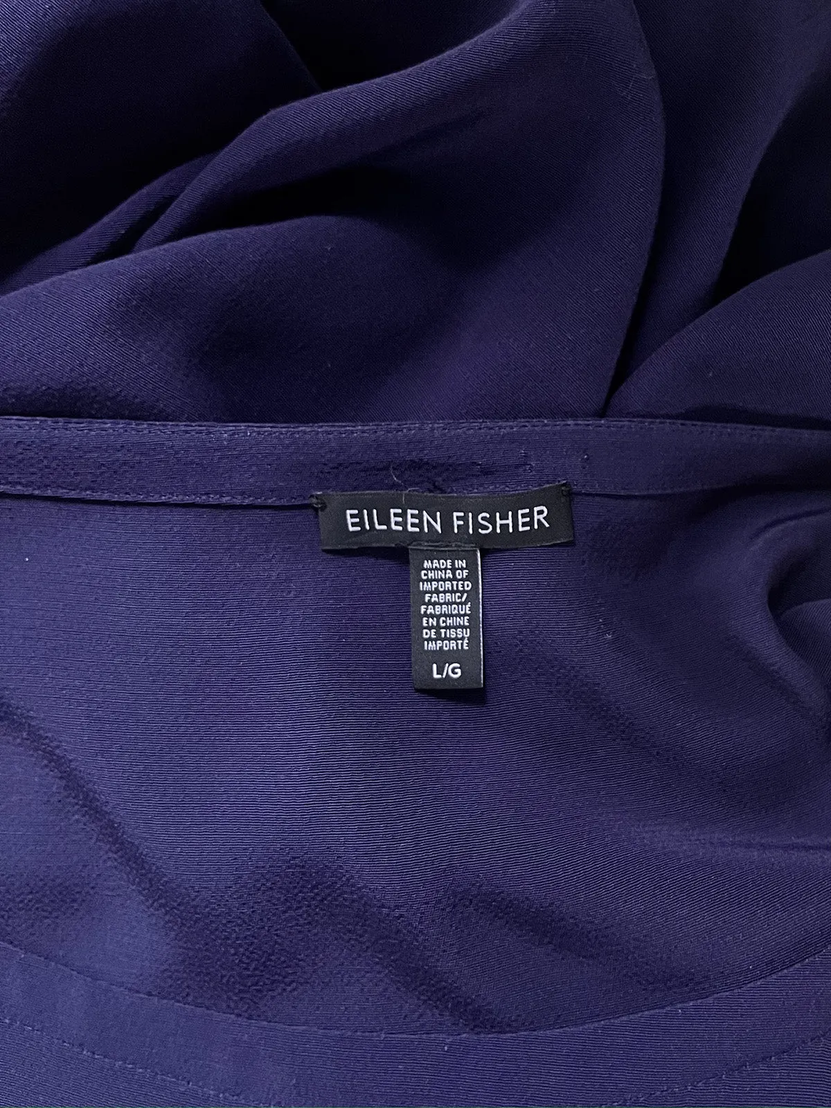 Eileen Fisher Size L Purple Tunic Shirt