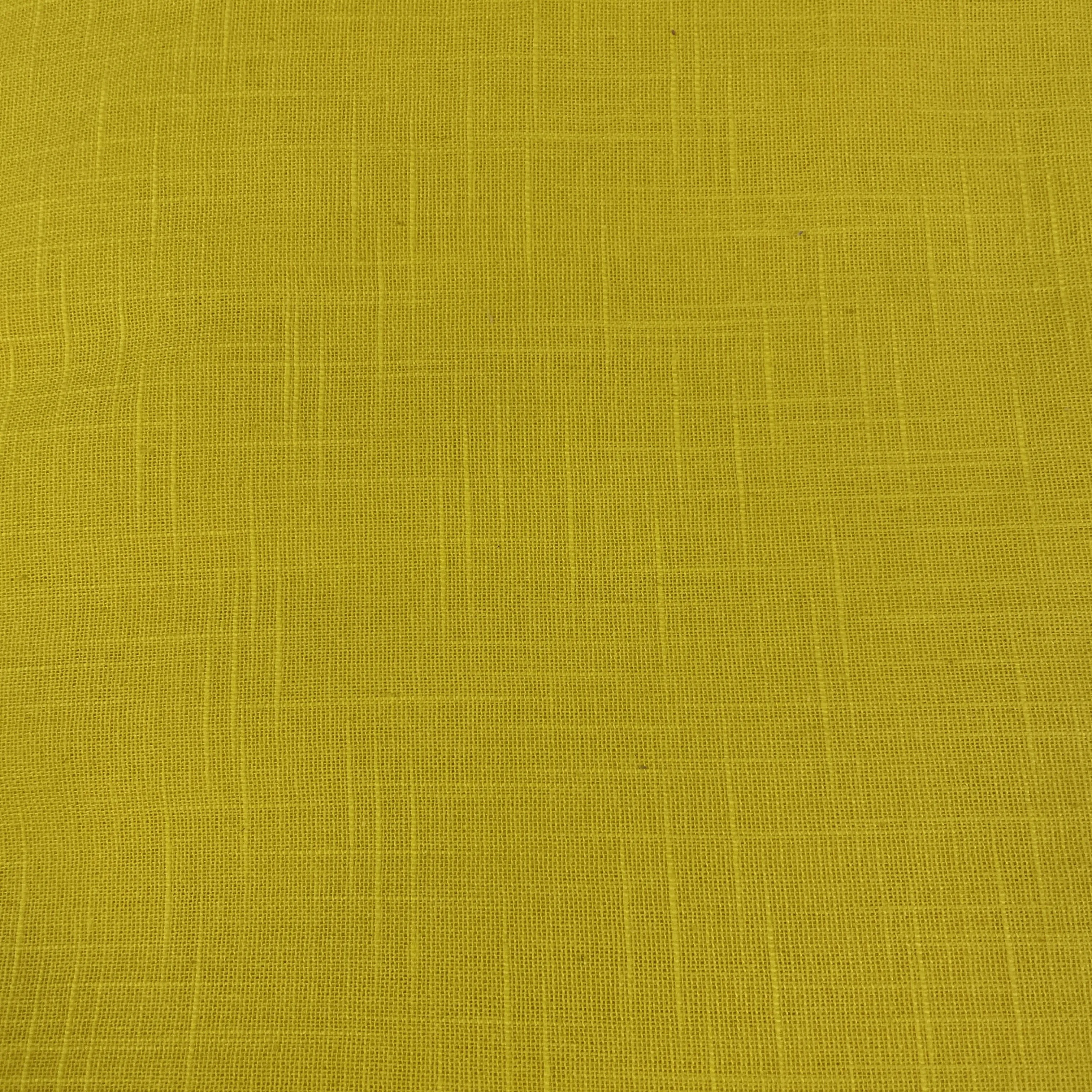 Exclusive Cotton Linen Slub Light Yellow Solid Fabric