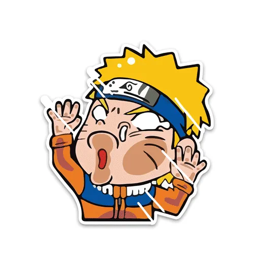 Flat Face Naruto Reflective Sticker