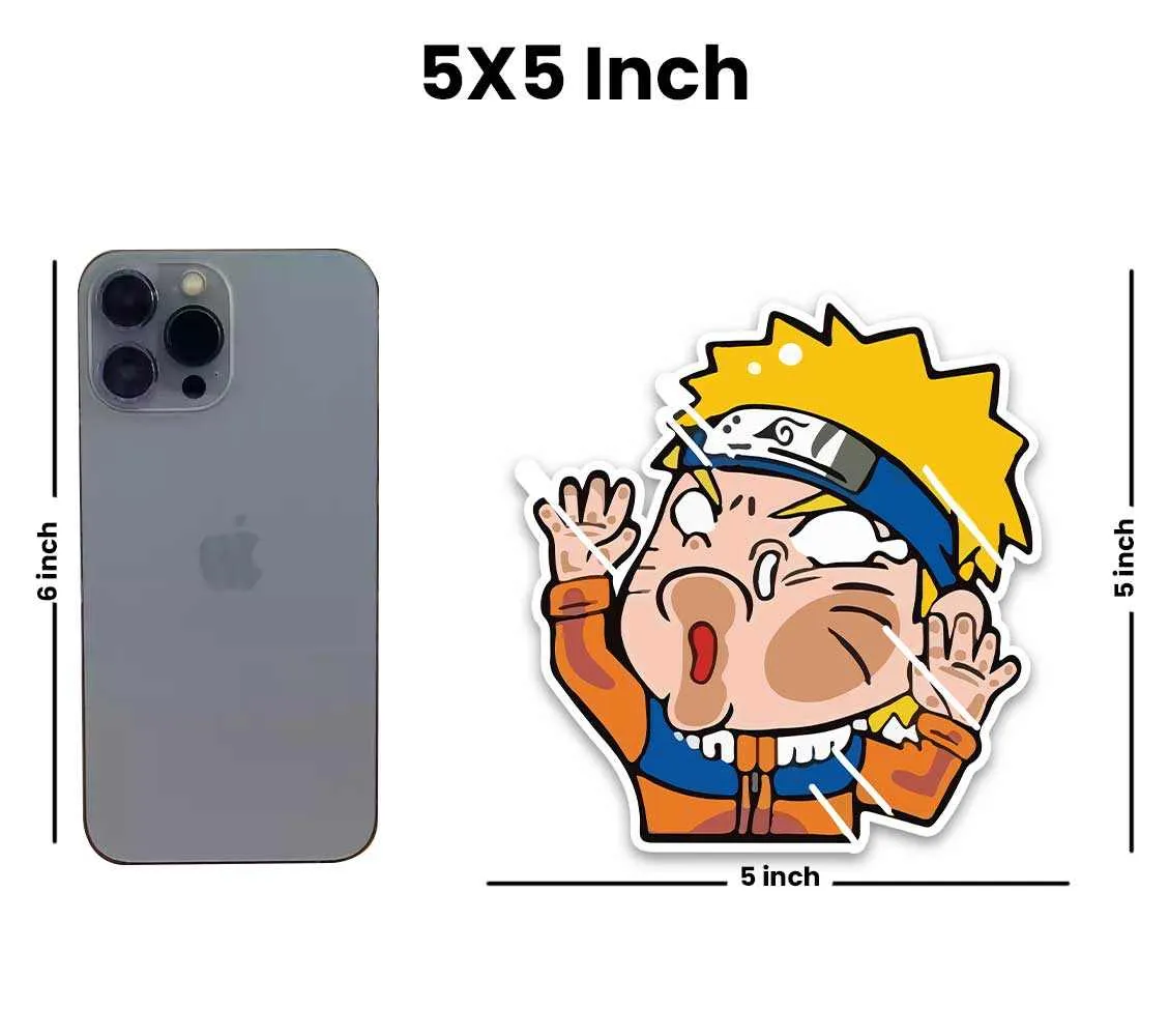 Flat Face Naruto Reflective Sticker