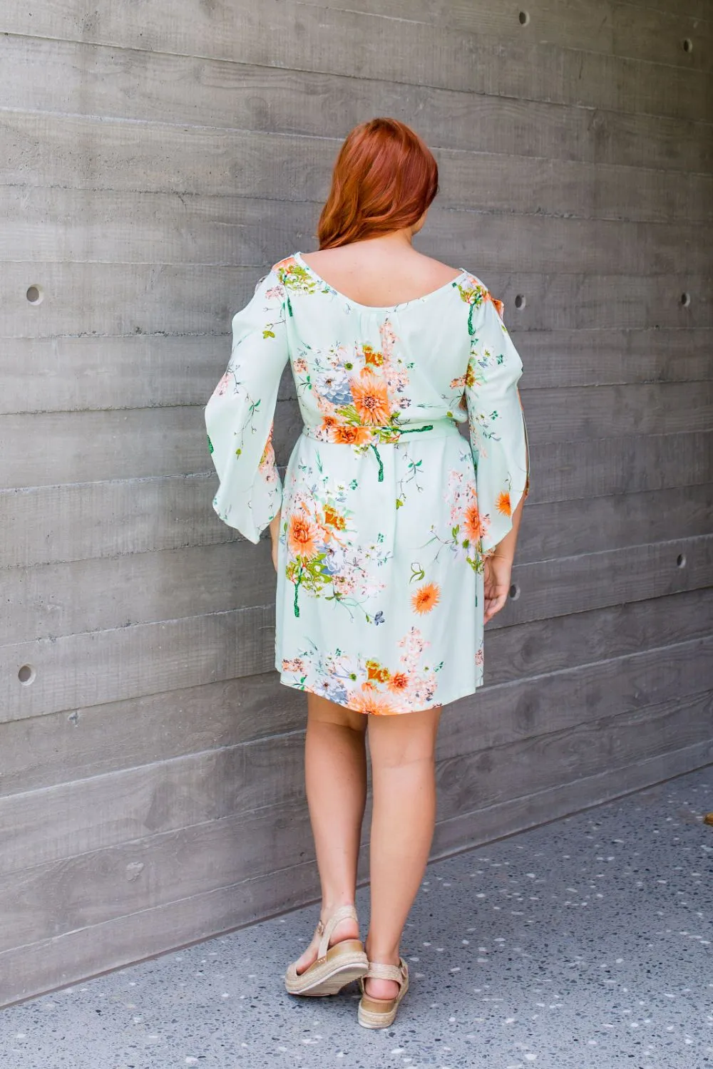 Fresh Florals Summer Dress - Mint Green