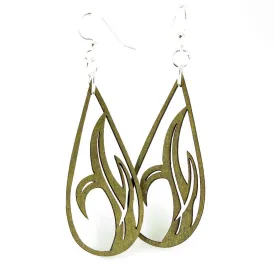 Grass Blade Drop Earrings: Black Satin~ Green Tree Jewelry