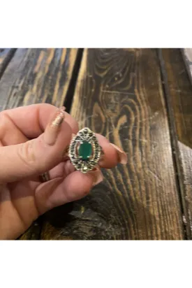 Green stone ring