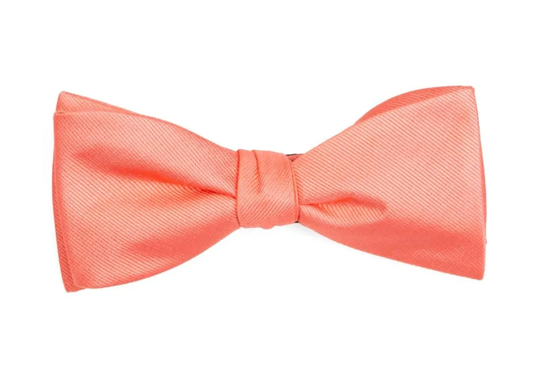 Grosgrain Solid Coral Bow Tie