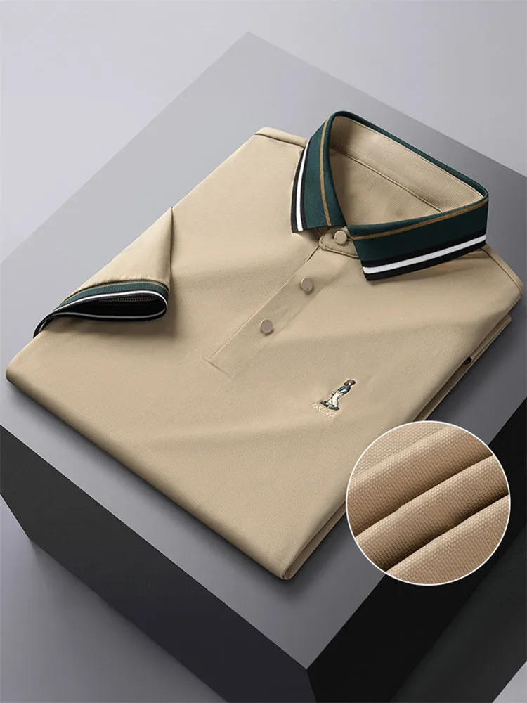 Ice Silk Polo Shirt - Solid Color