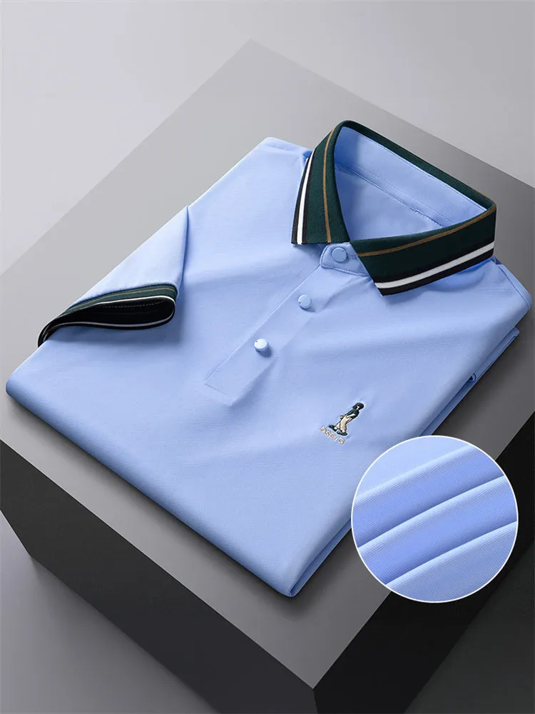 Ice Silk Polo Shirt - Solid Color