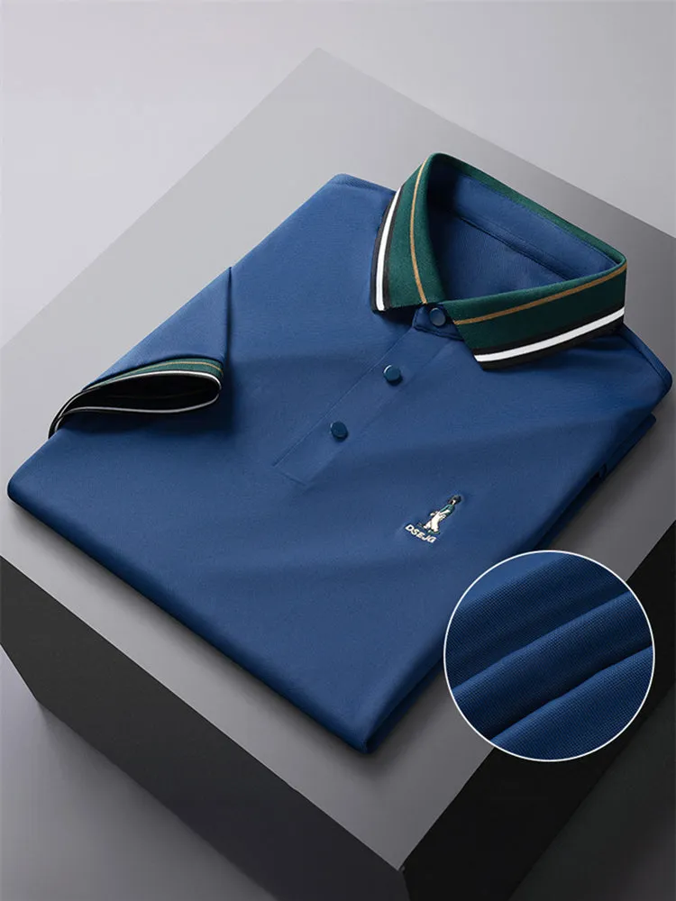 Ice Silk Polo Shirt - Solid Color