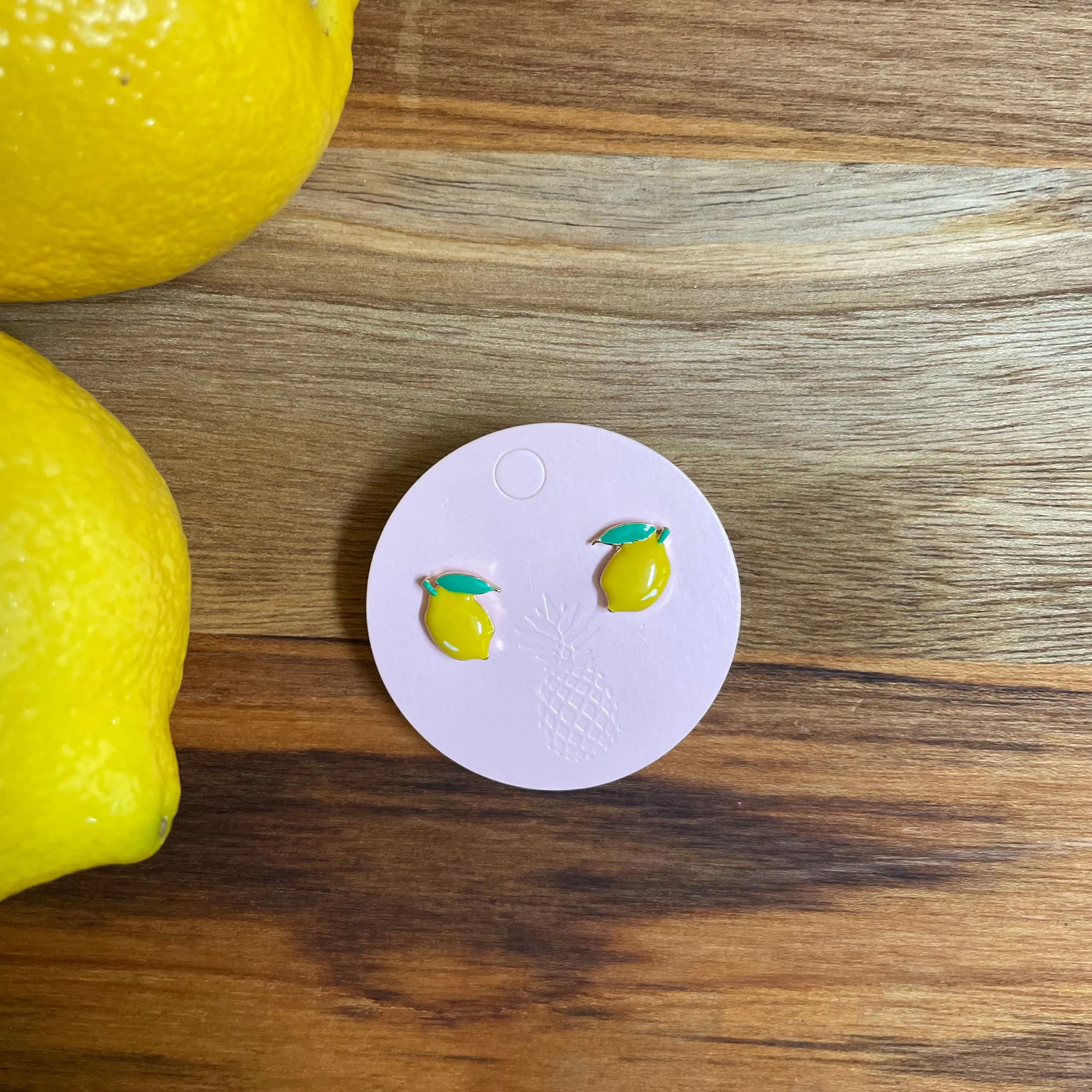 Lemon Enamel Stud Earrings