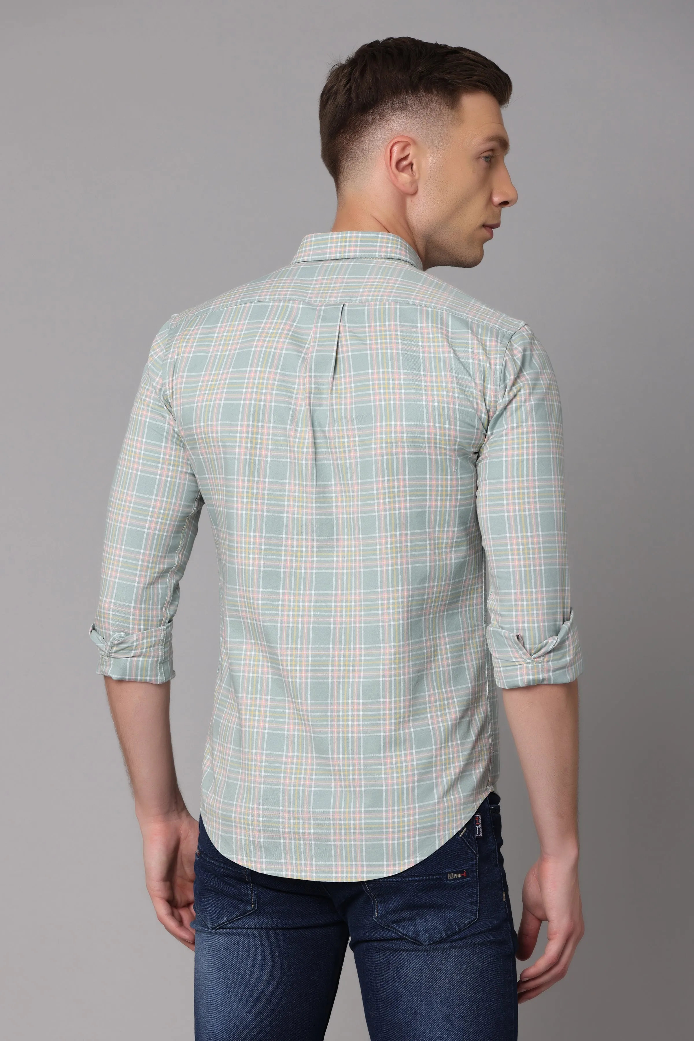 Lemon Yellow Check Full Sleeve Shirt