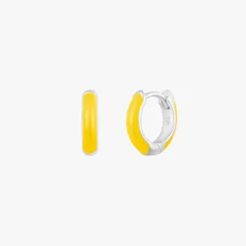 Lemon Yellow Huggie Hoop