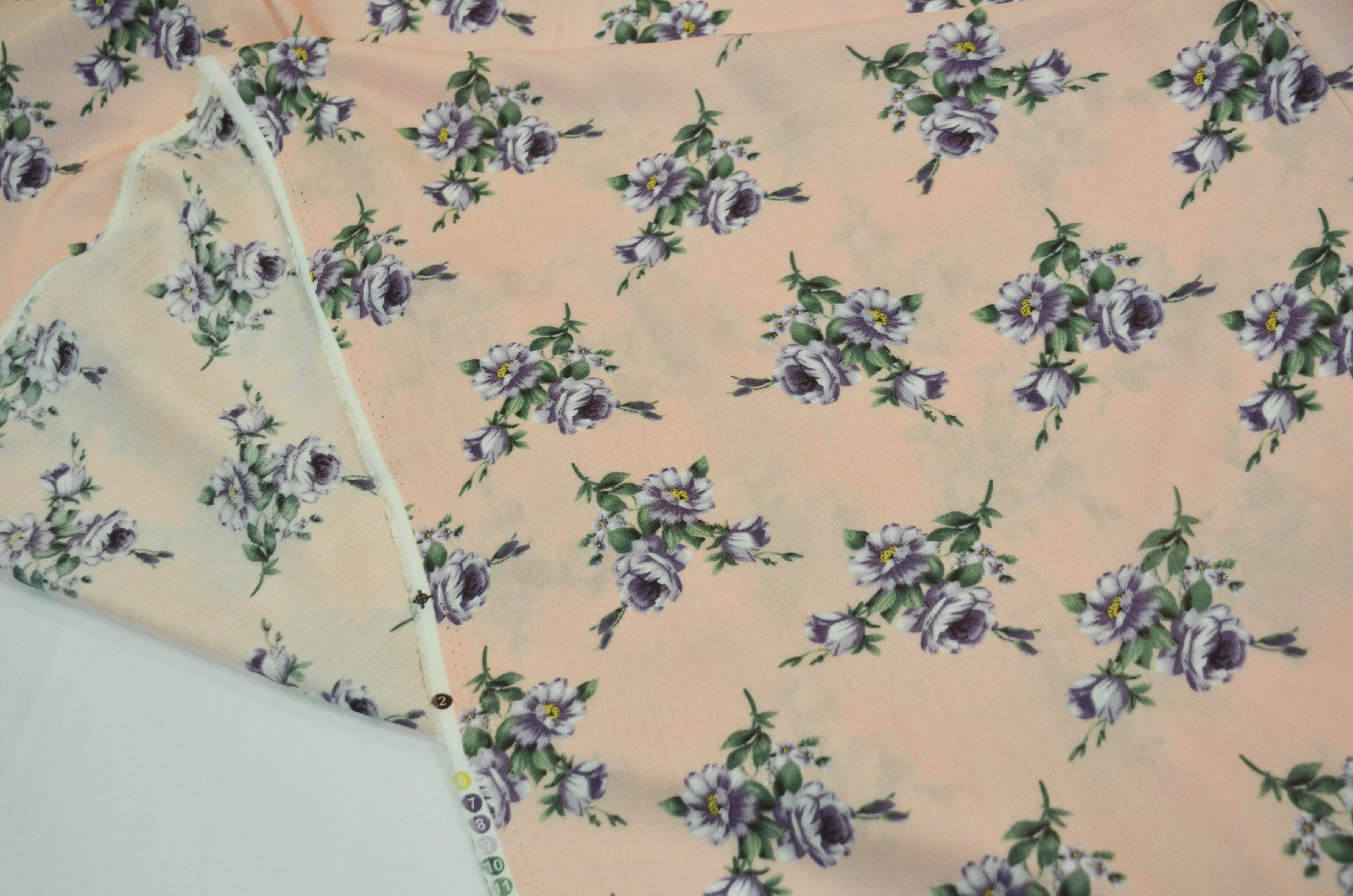 Love Flower Rayon Challis Fabric by the Continuous Yard | 60" Wide | Floral Rayon Challis Fabric | Rayon Challis for Dresses and Skirts |