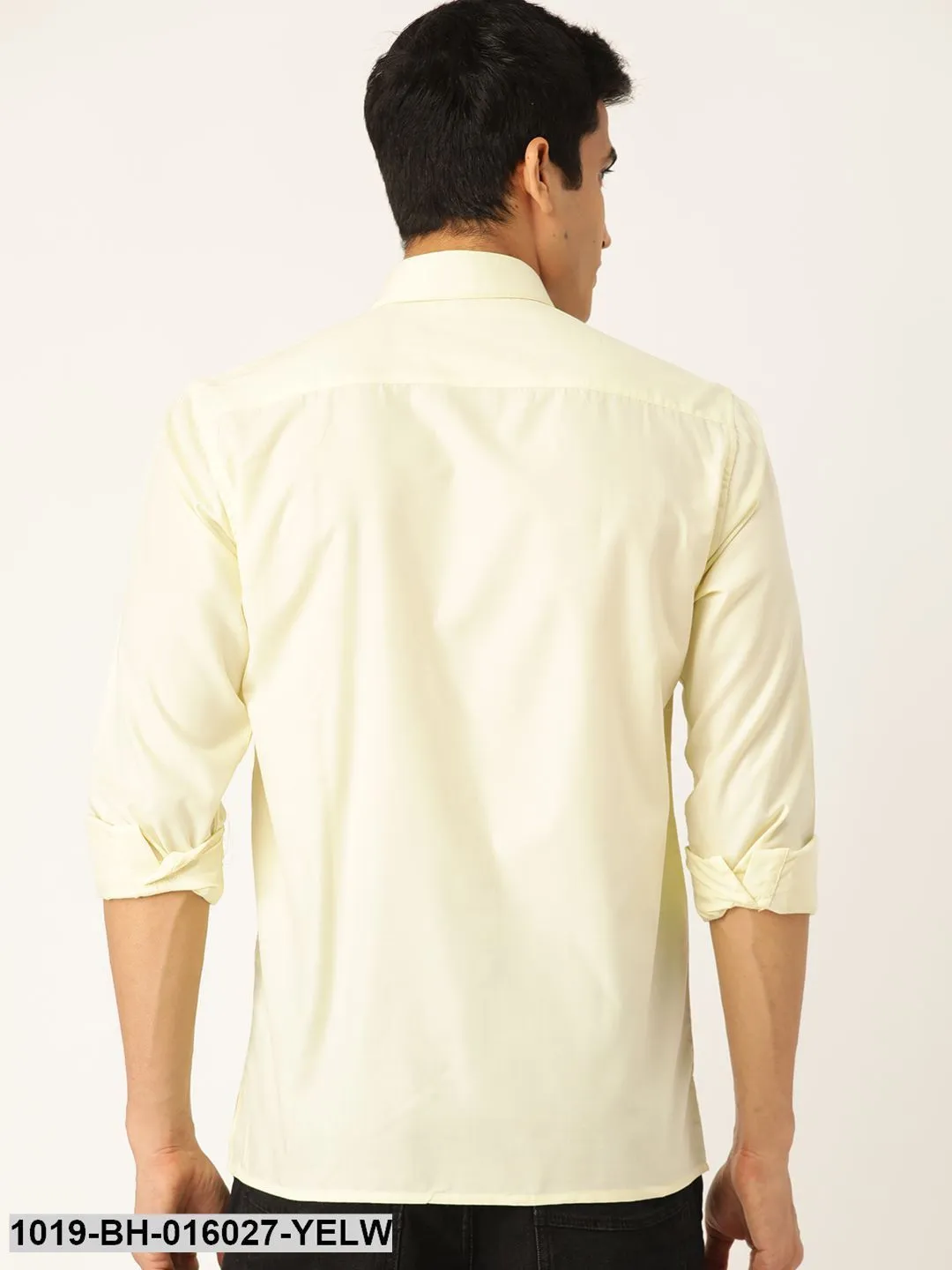 Men's Cotton Lemon Yellow Casual Shirt - Sojanya