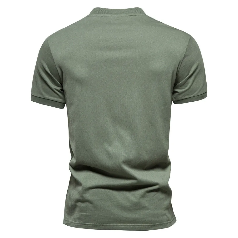 Men's Short-Sleeve T-shirt Quarter Zipper V-Neck Shirt | TS298