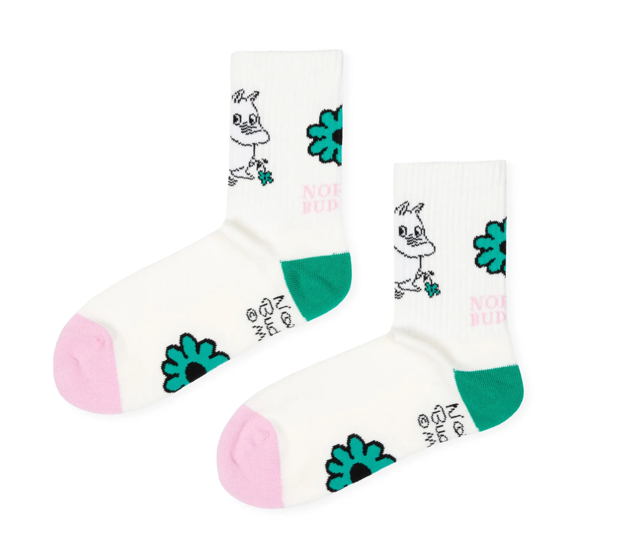 Moomintroll's Flower Retro Socks Ladies - White