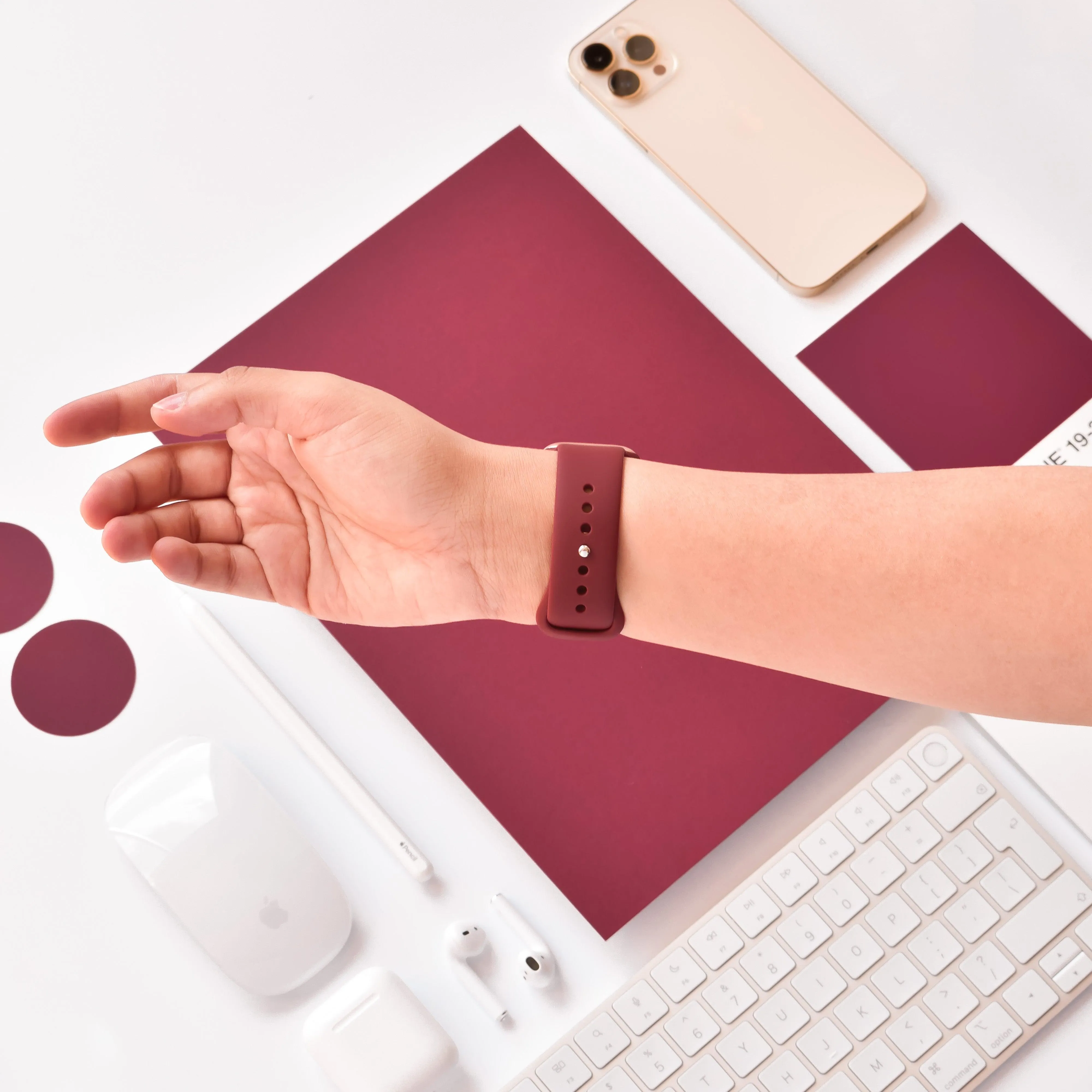 NAKD Apple Watch Strap - Red Wine