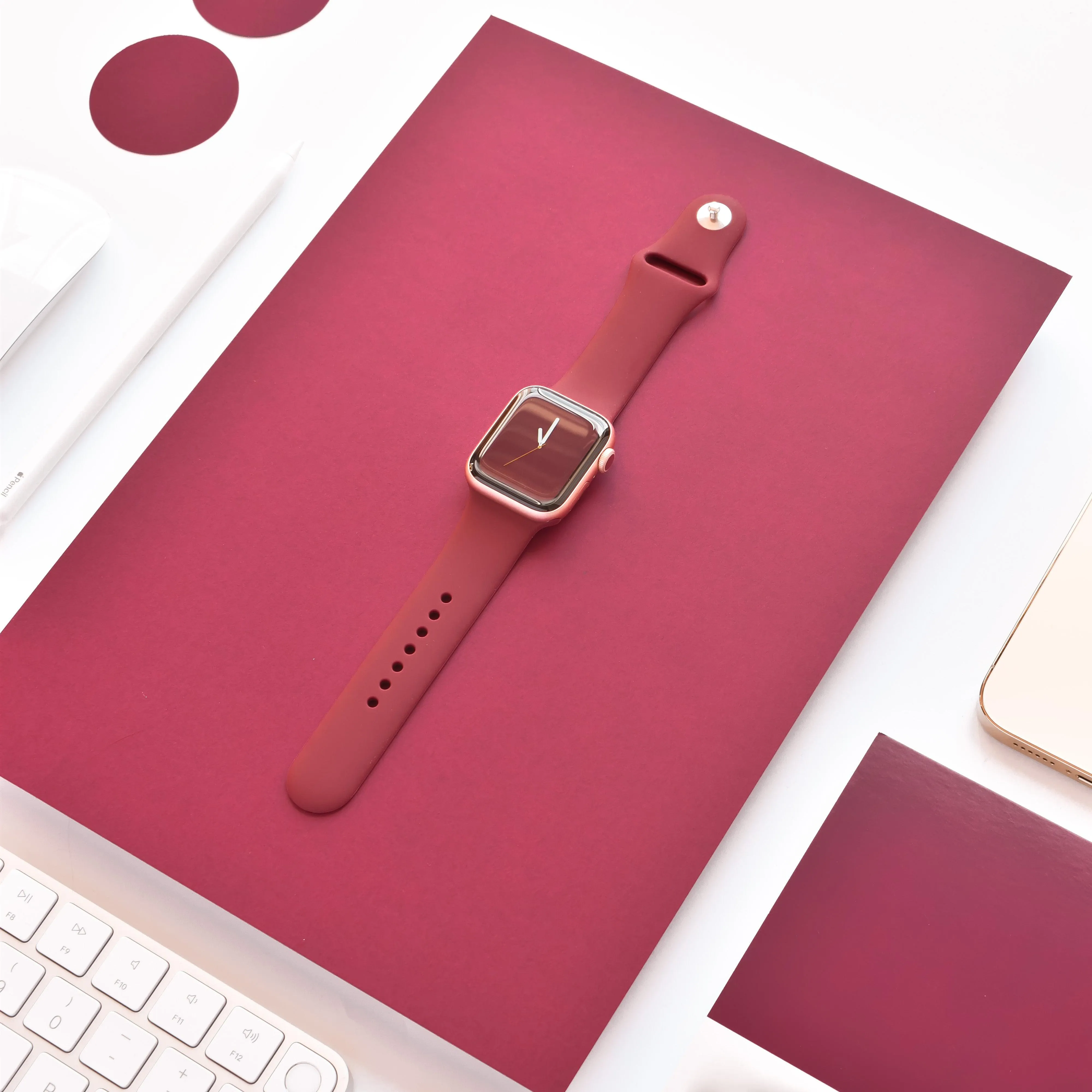 NAKD Apple Watch Strap - Red Wine