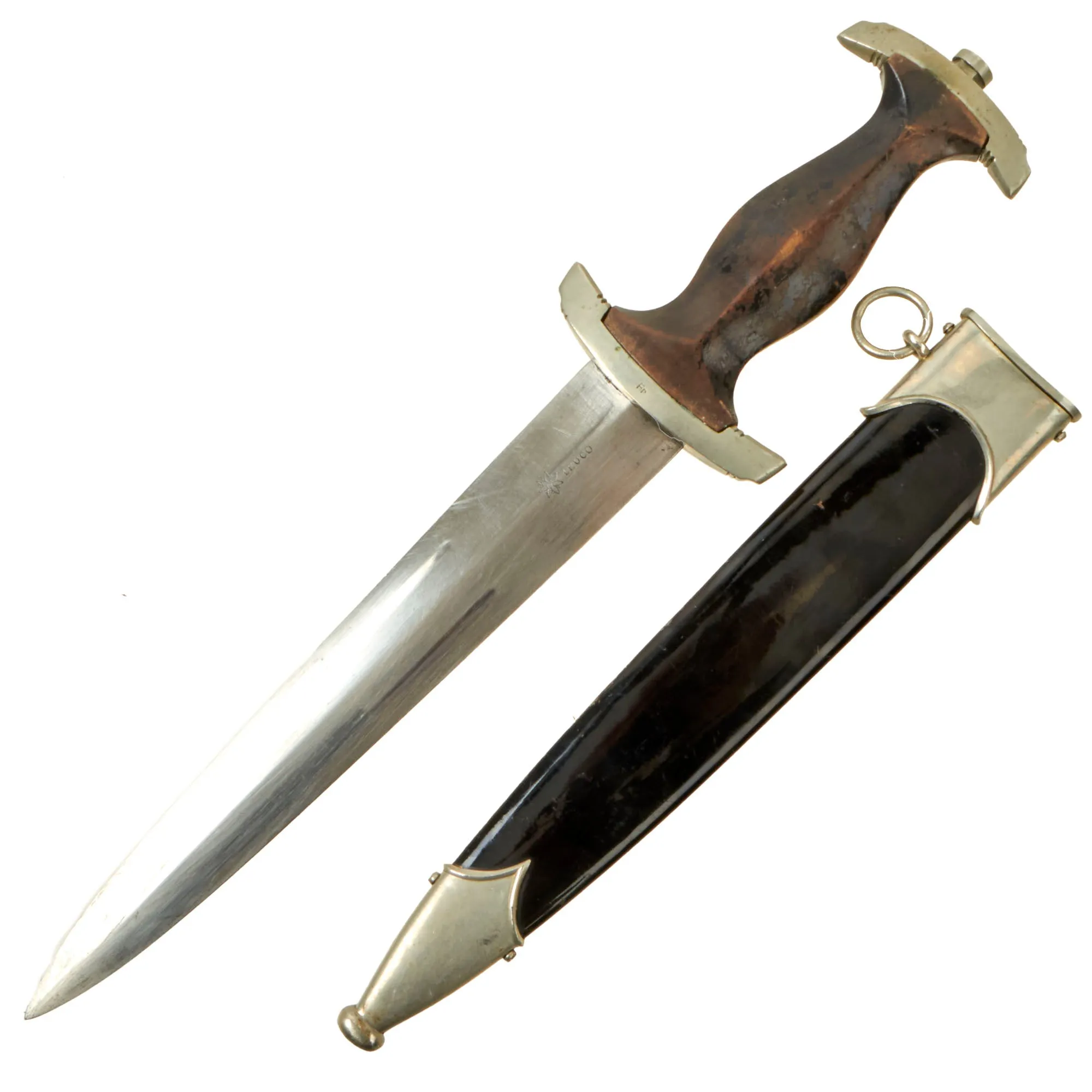 Original German Early WWII NSKK Dagger by Rare Maker Heinrich Leupold LEUCO of Gefrees with Scabbard