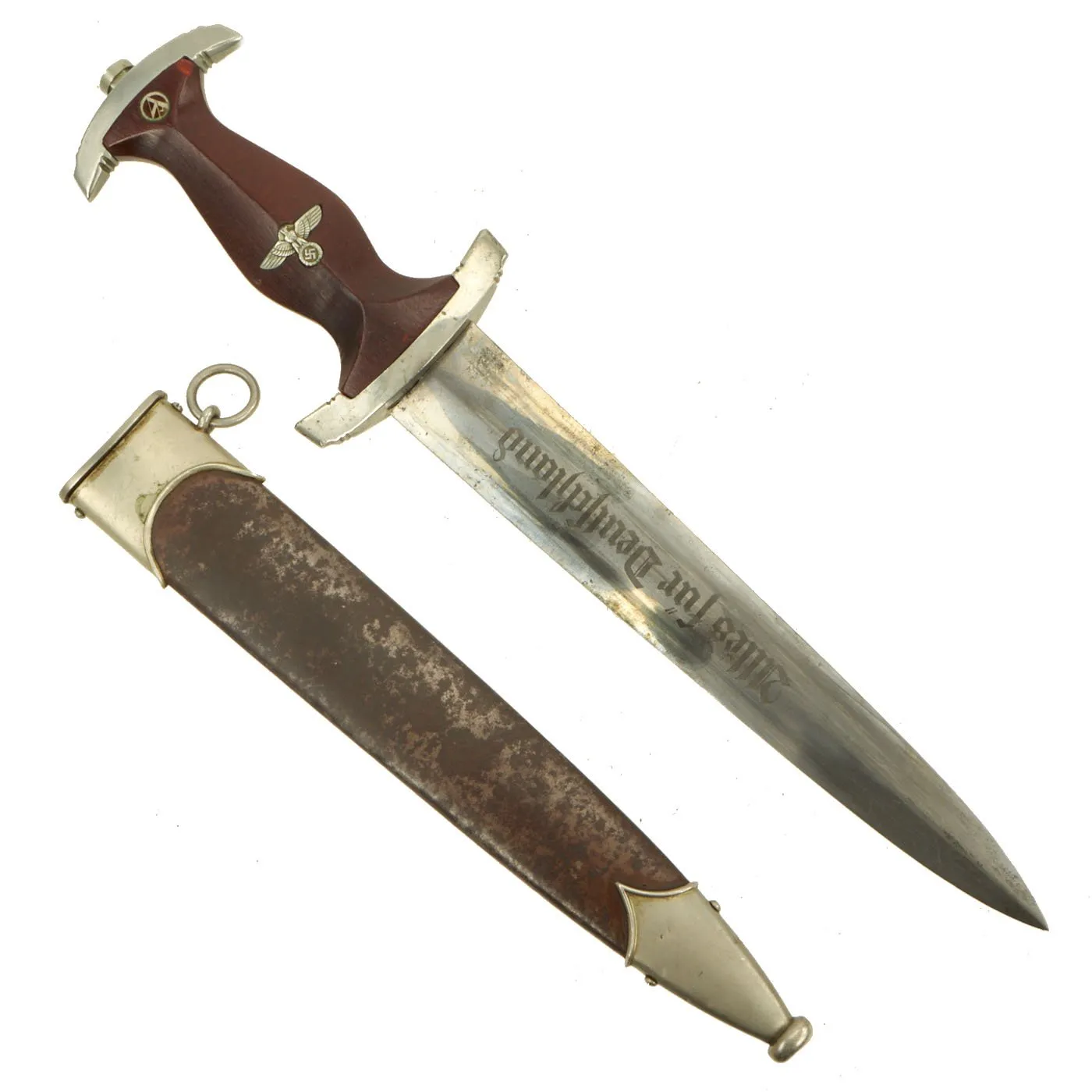 Original German Early WWII SA Dagger by Ernst Pack & Söhne of Solingen with Scabbard