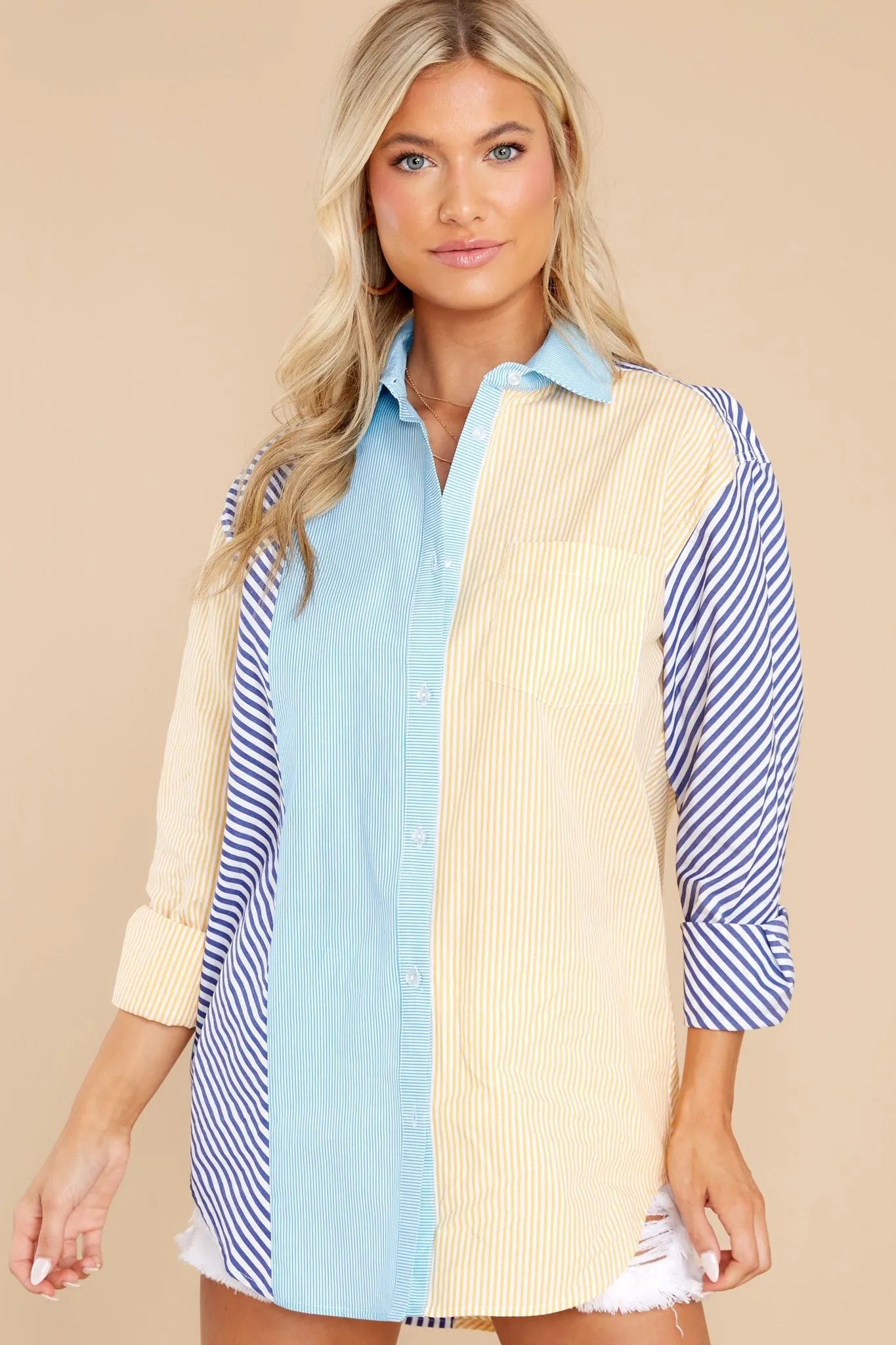 Oxford Mixed Striped Shirting Tunic