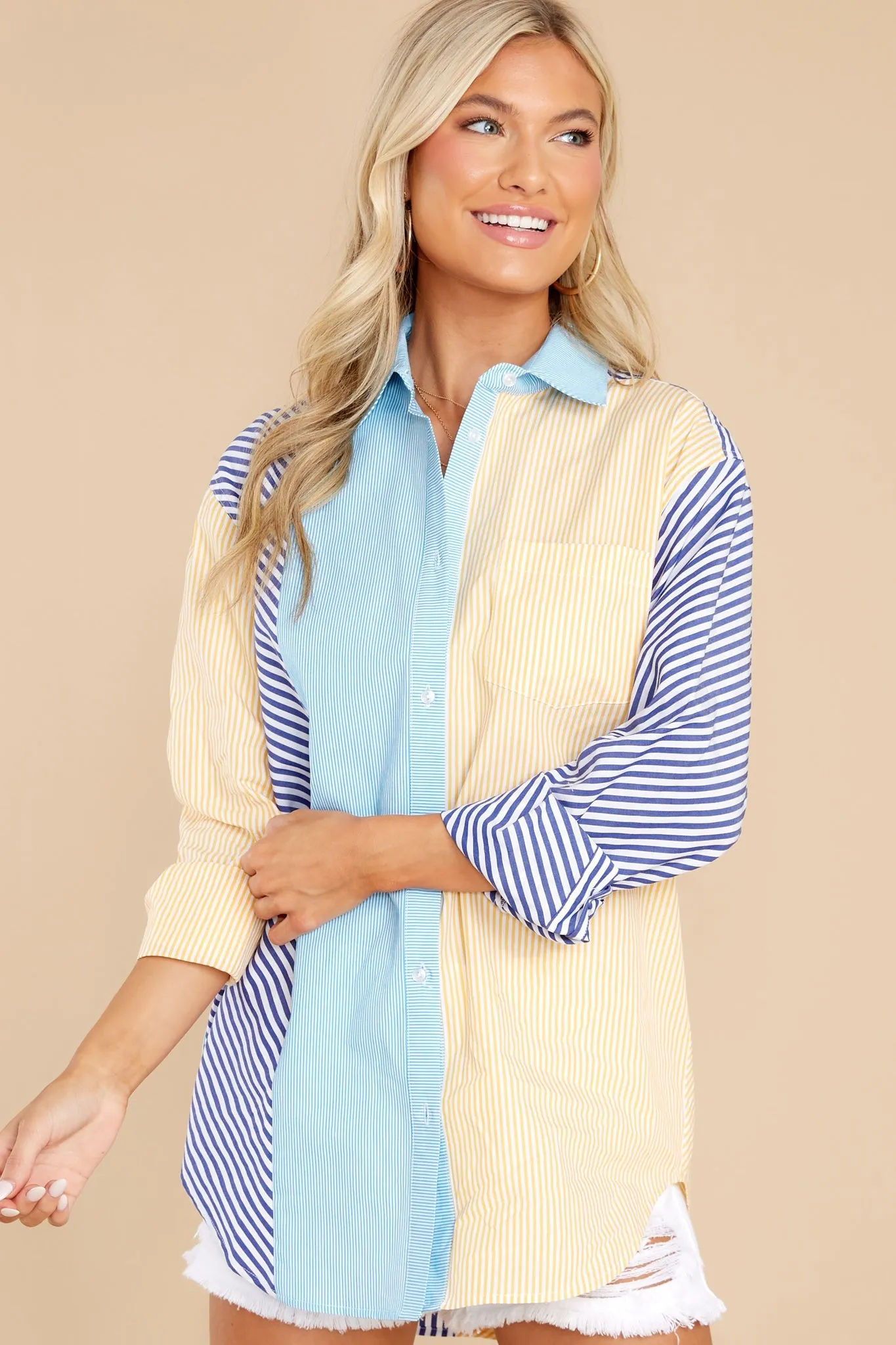 Oxford Mixed Striped Shirting Tunic