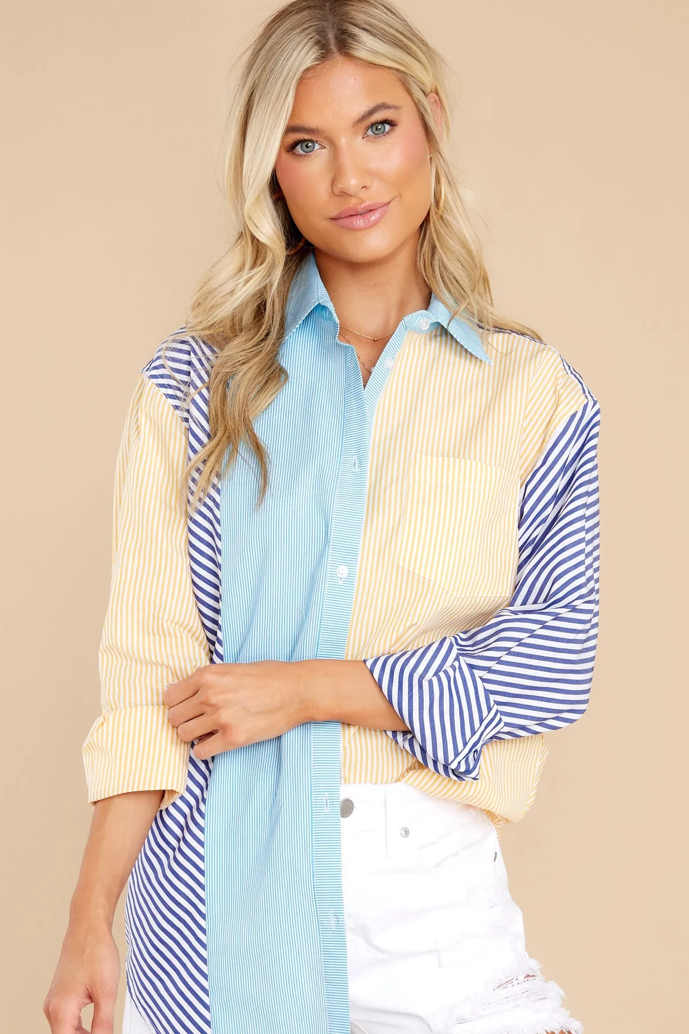 Oxford Mixed Striped Shirting Tunic