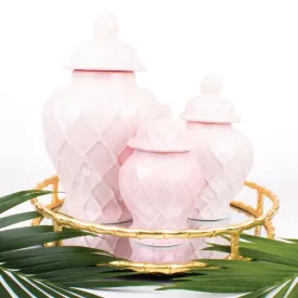 Pink Textured Ginger Jars - Two Sizes