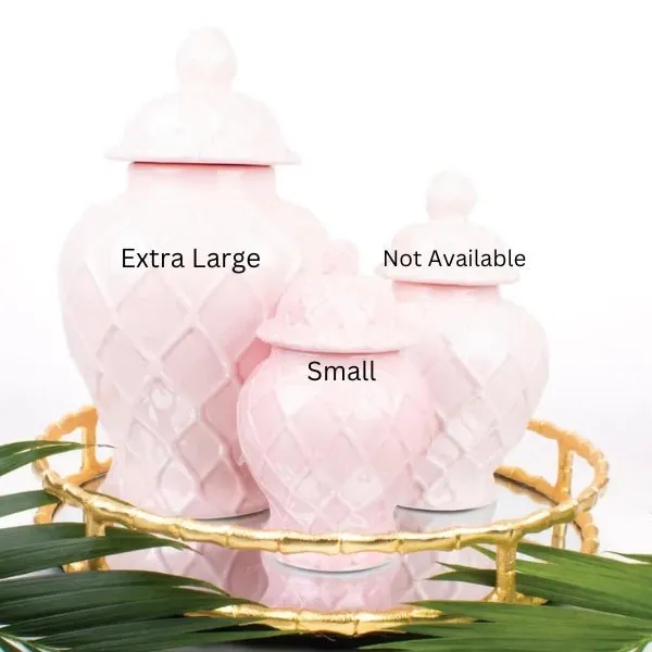 Pink Textured Ginger Jars - Two Sizes