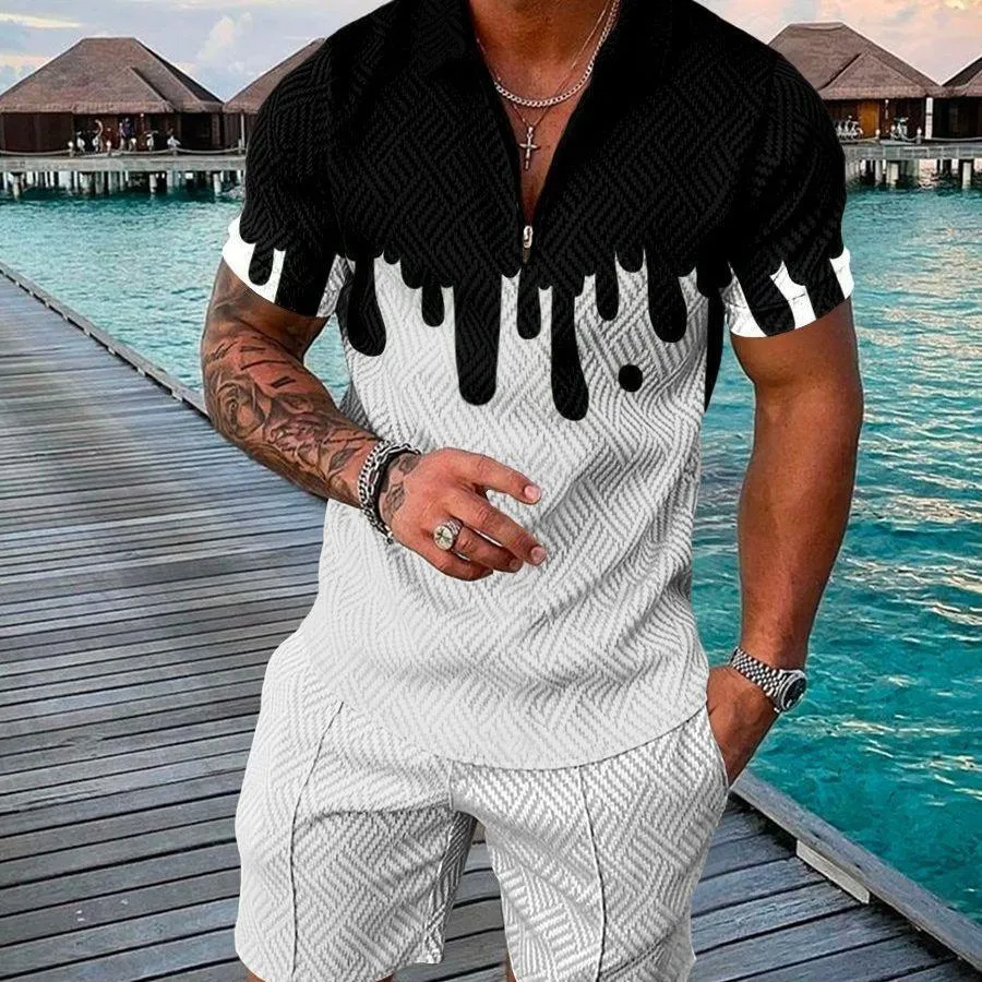 Plus Size Polo Shirt Men's Summer New Suit Fashion