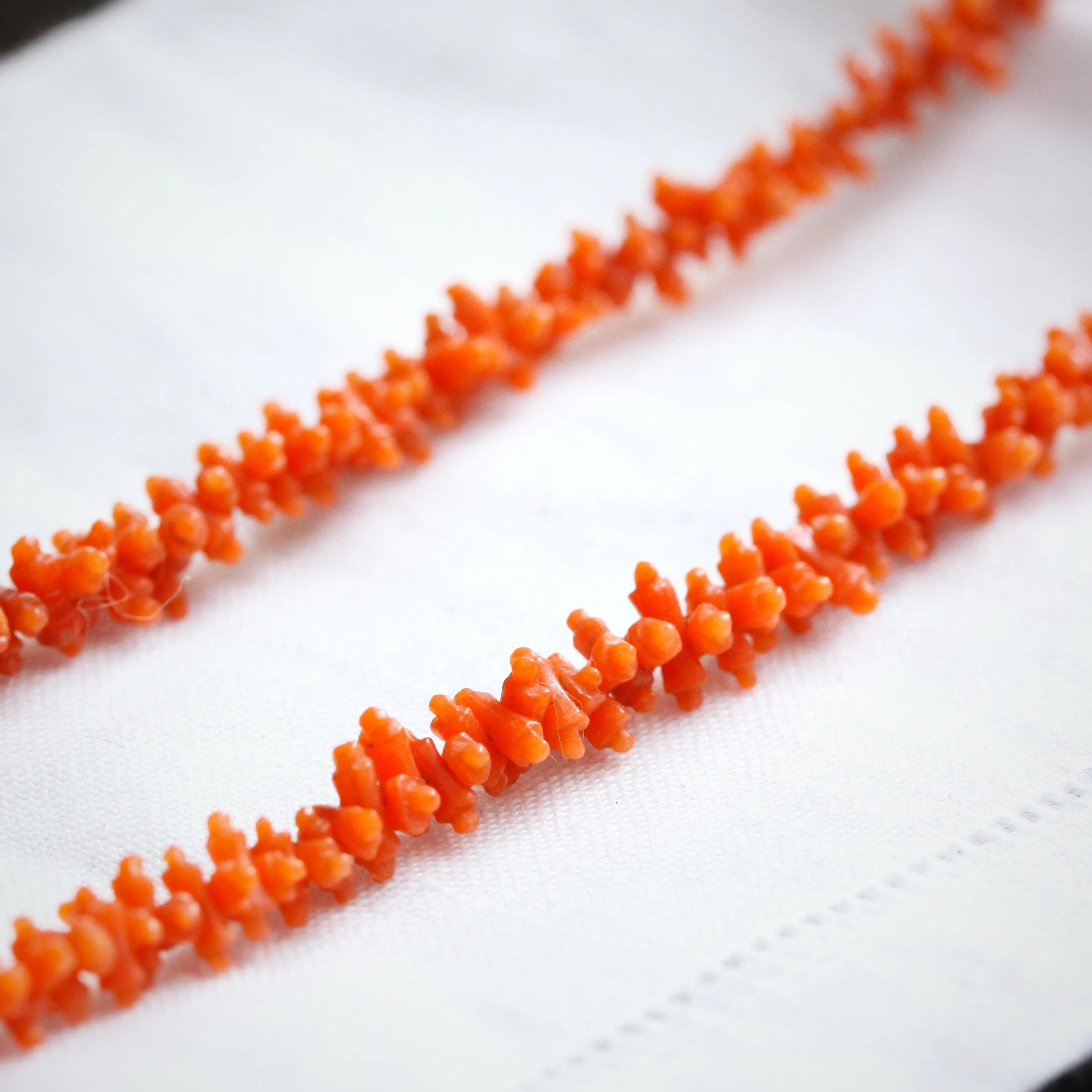 Precious Hand Carved Antique Georgian Coral Necklace