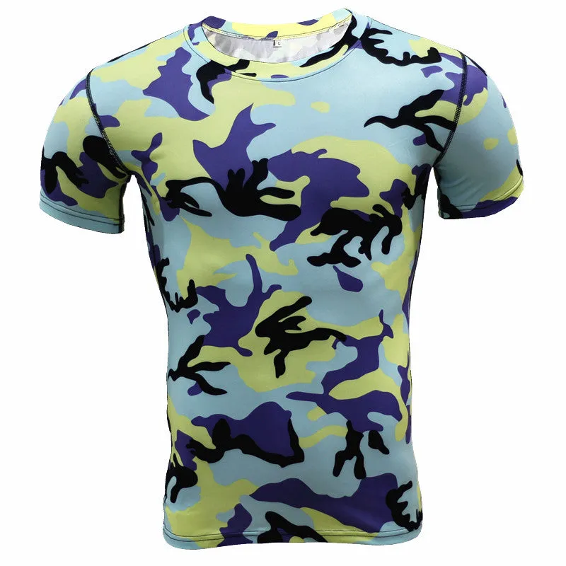 Running Shirt Camouflage T-shirt Fitness Leggings Quick-drying Camouflage