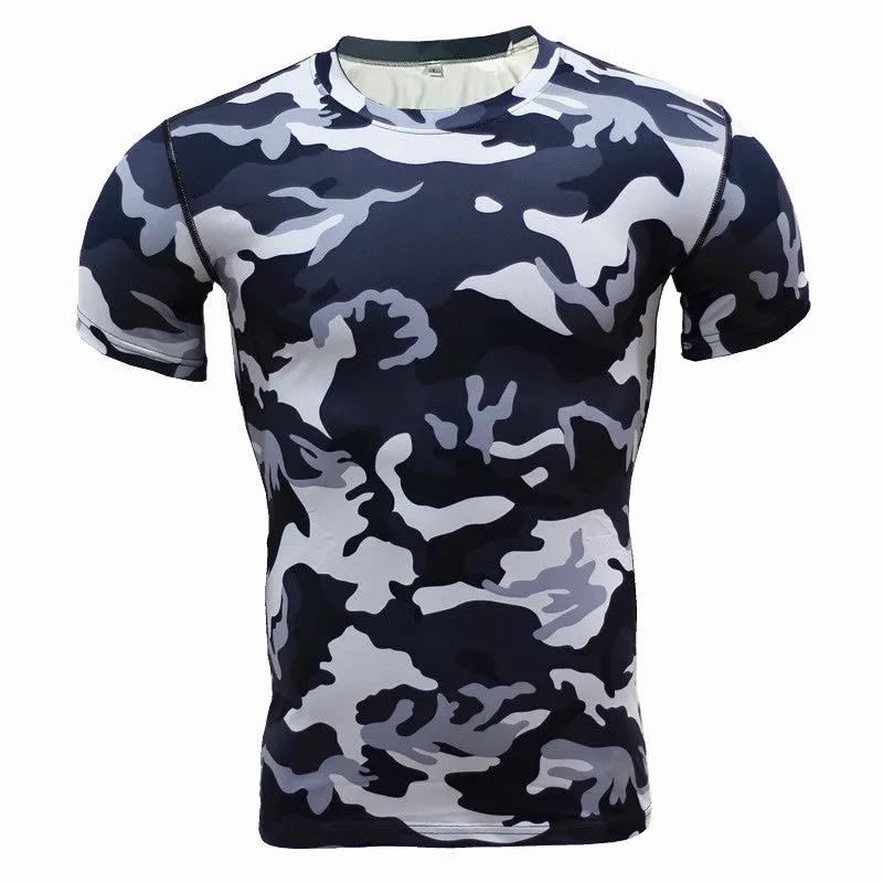 Running Shirt Camouflage T-shirt Fitness Leggings Quick-drying Camouflage