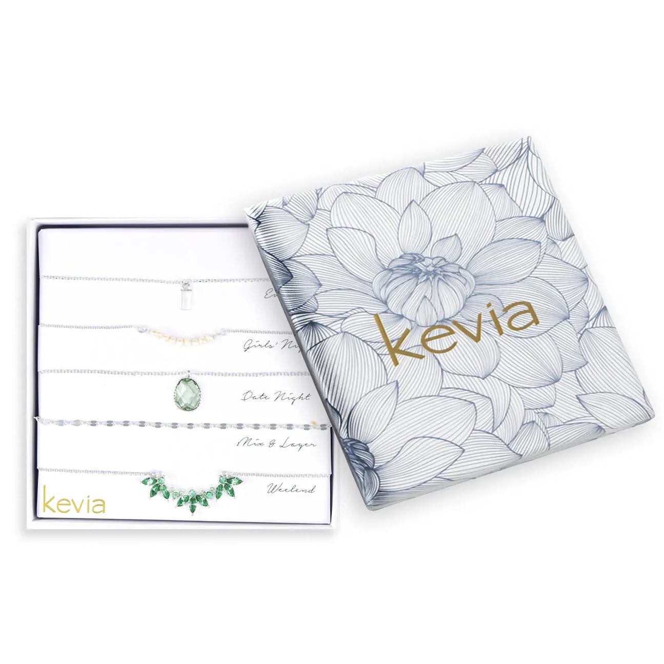 Seafoam & Silver Themed Necklace Box Set