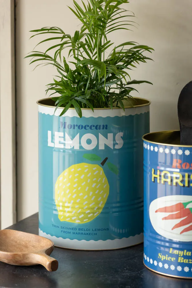 Set Of 2 Lemon & Harissa Storage Tins - Large & Medium