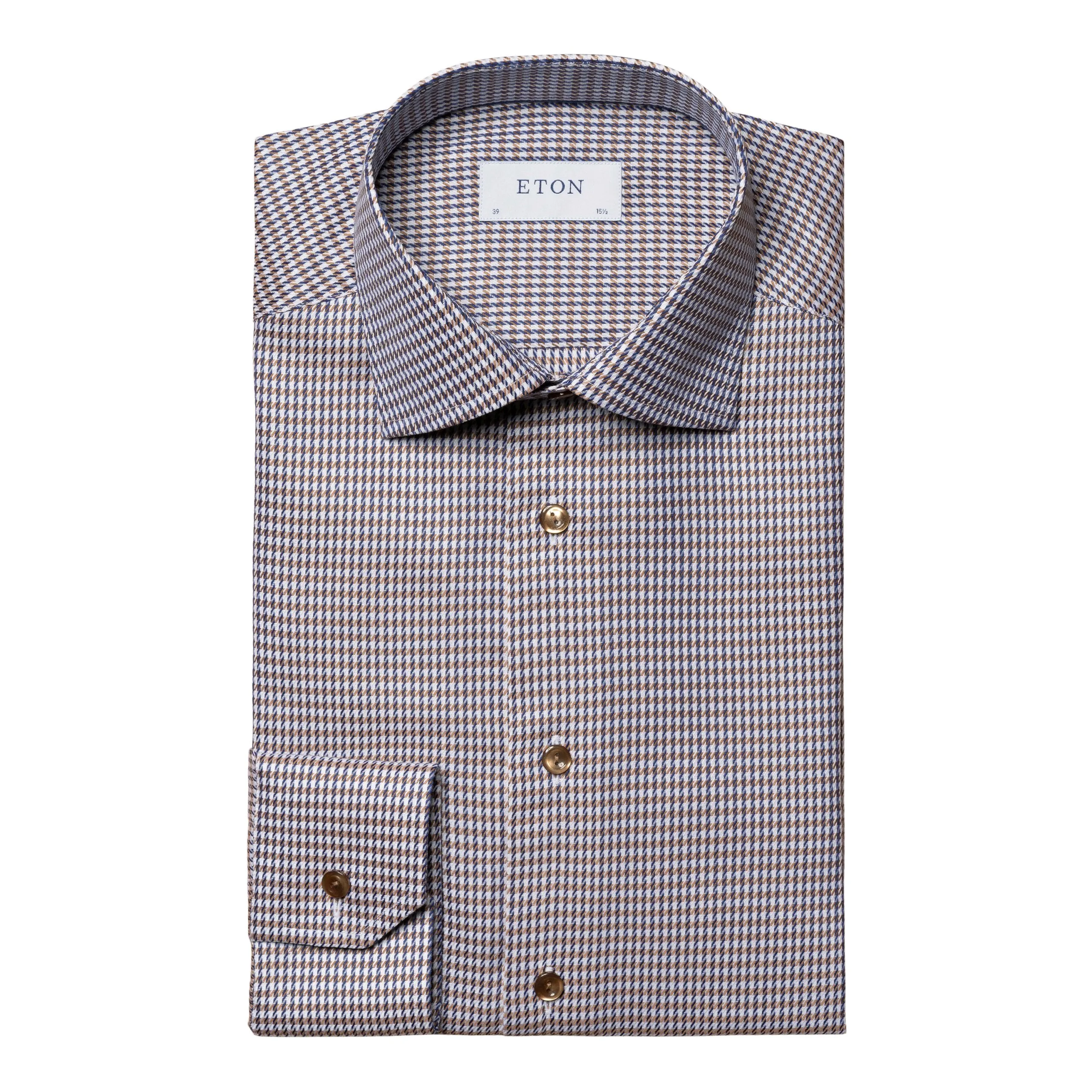 Slim Fit - Houndstooth Print Signature Twill Shirt