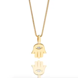 Solid 18K Hamsa Pendant