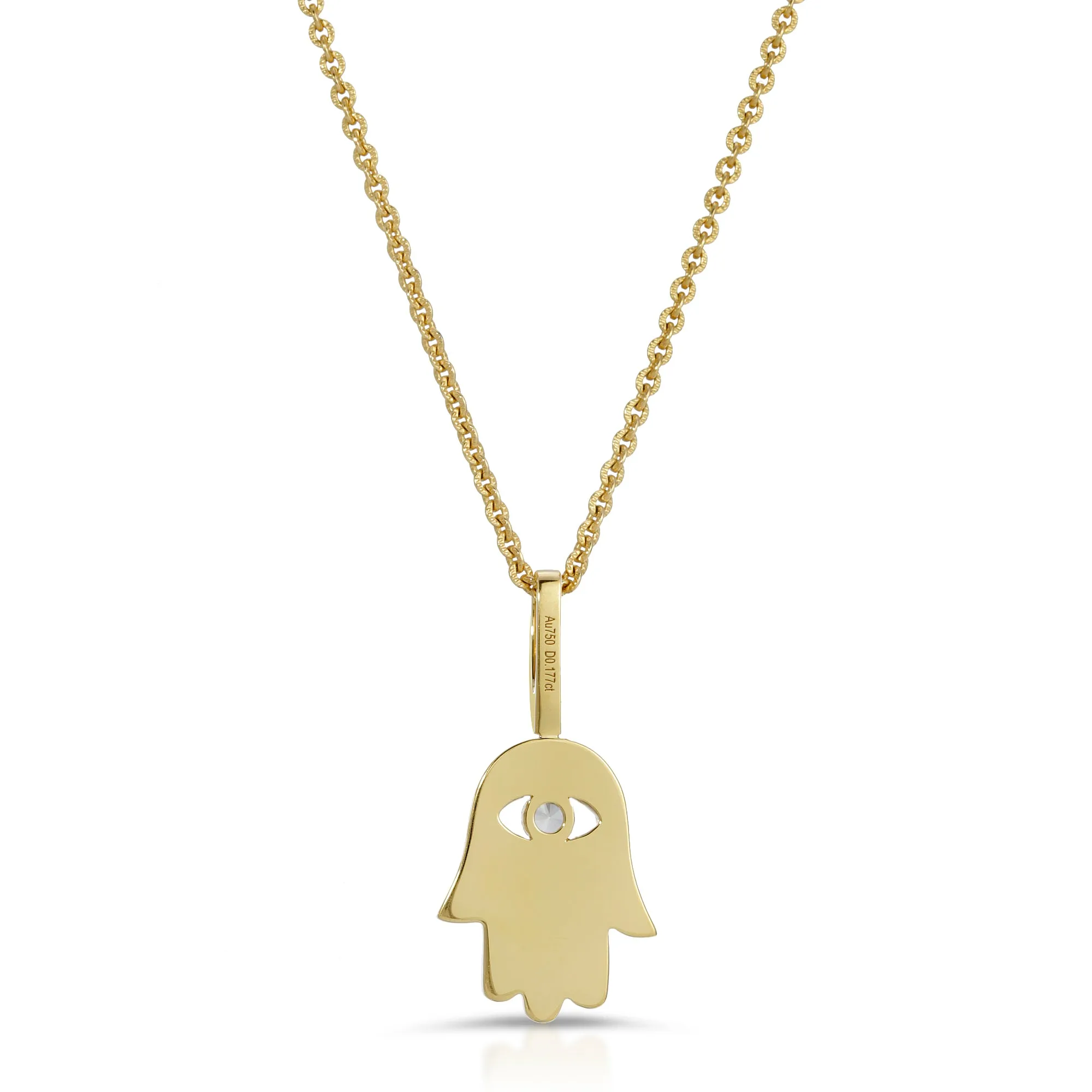 Solid 18K Hamsa Pendant