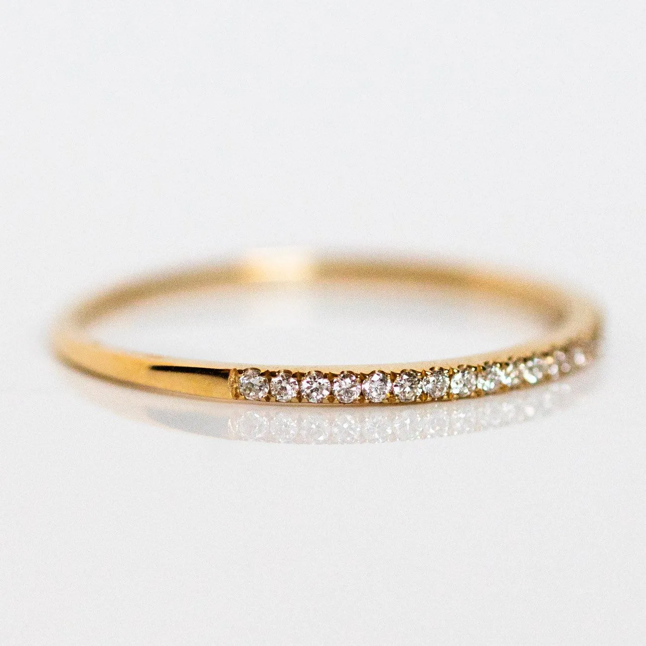 Solid Gold Simple Pave Diamond Band