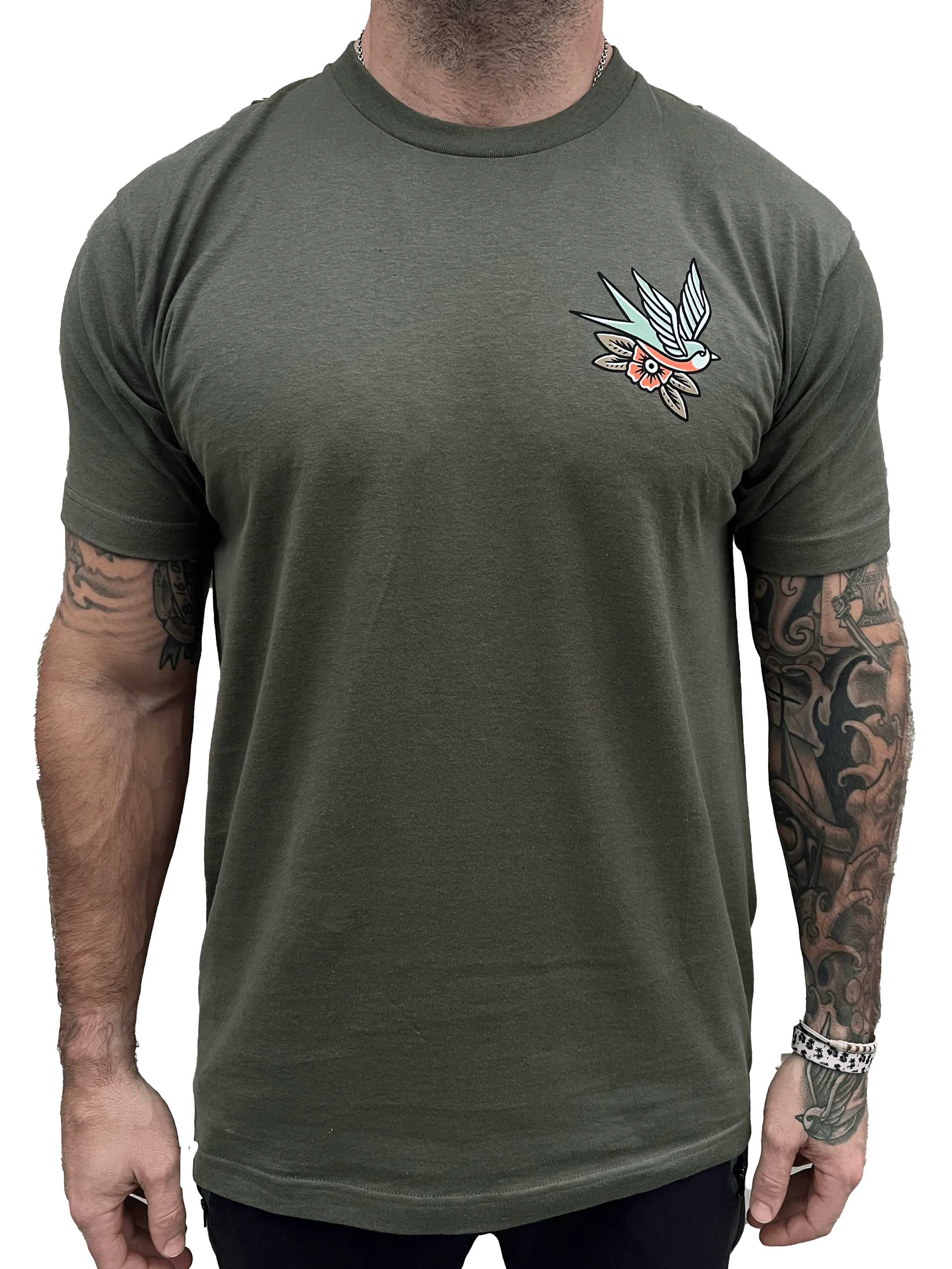 South Quarter Leave The Light On Tee (Army Green)