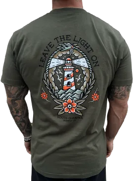 South Quarter Leave The Light On Tee (Army Green)