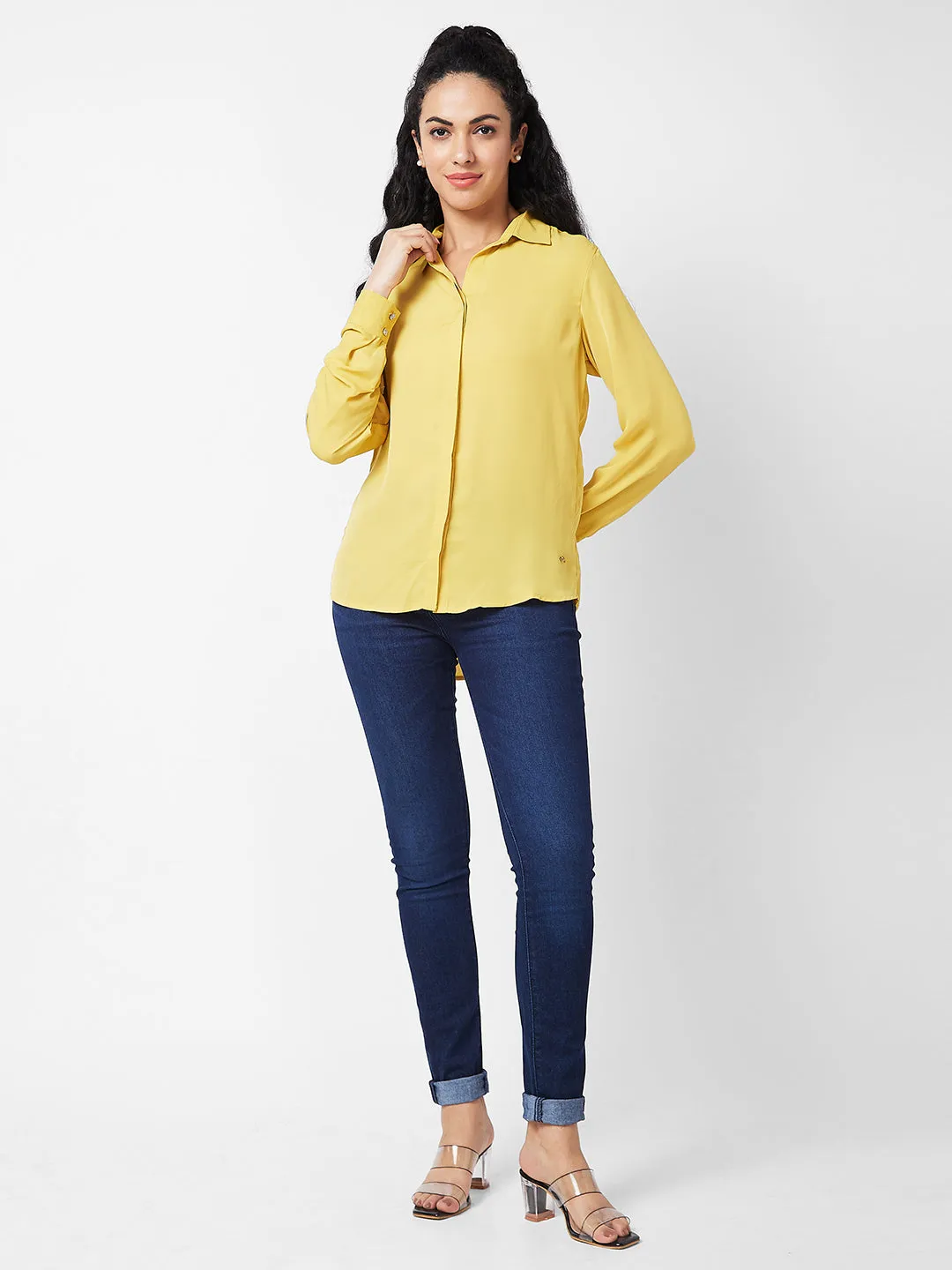 Spykar Mango Solid Shirt For Women