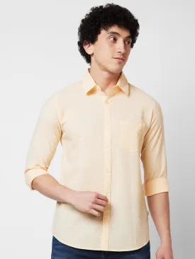 Spykar Yellow SOLID FULL SLEEVE Shirt For Men