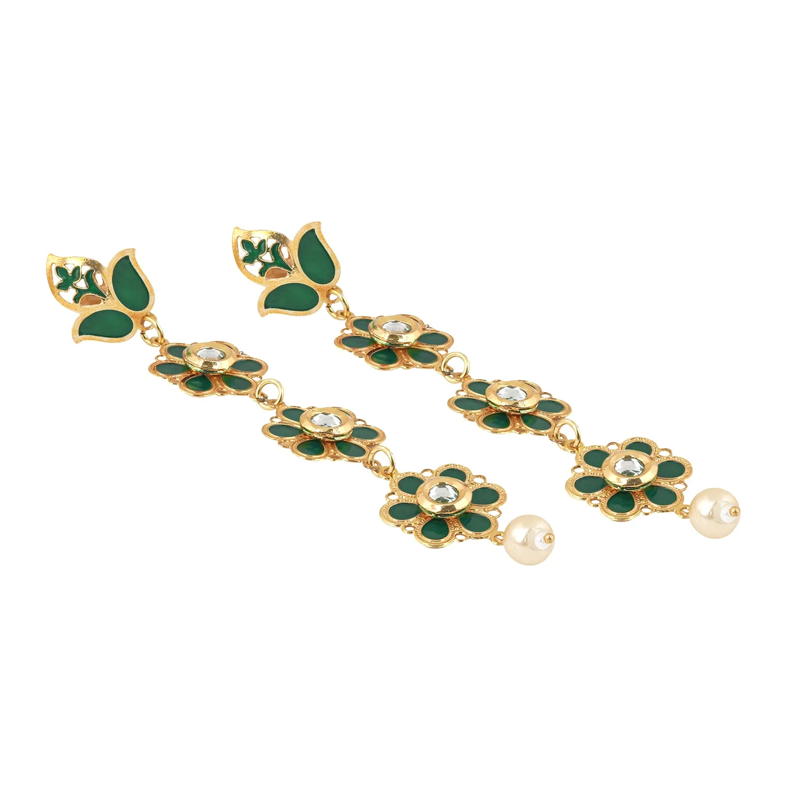 Teejh Daivey Dark Green Gold Earring